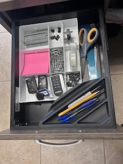 Simple Houseware Drawer Organizer Tray, 9 Adjustable Compartments, Black customer photo 2