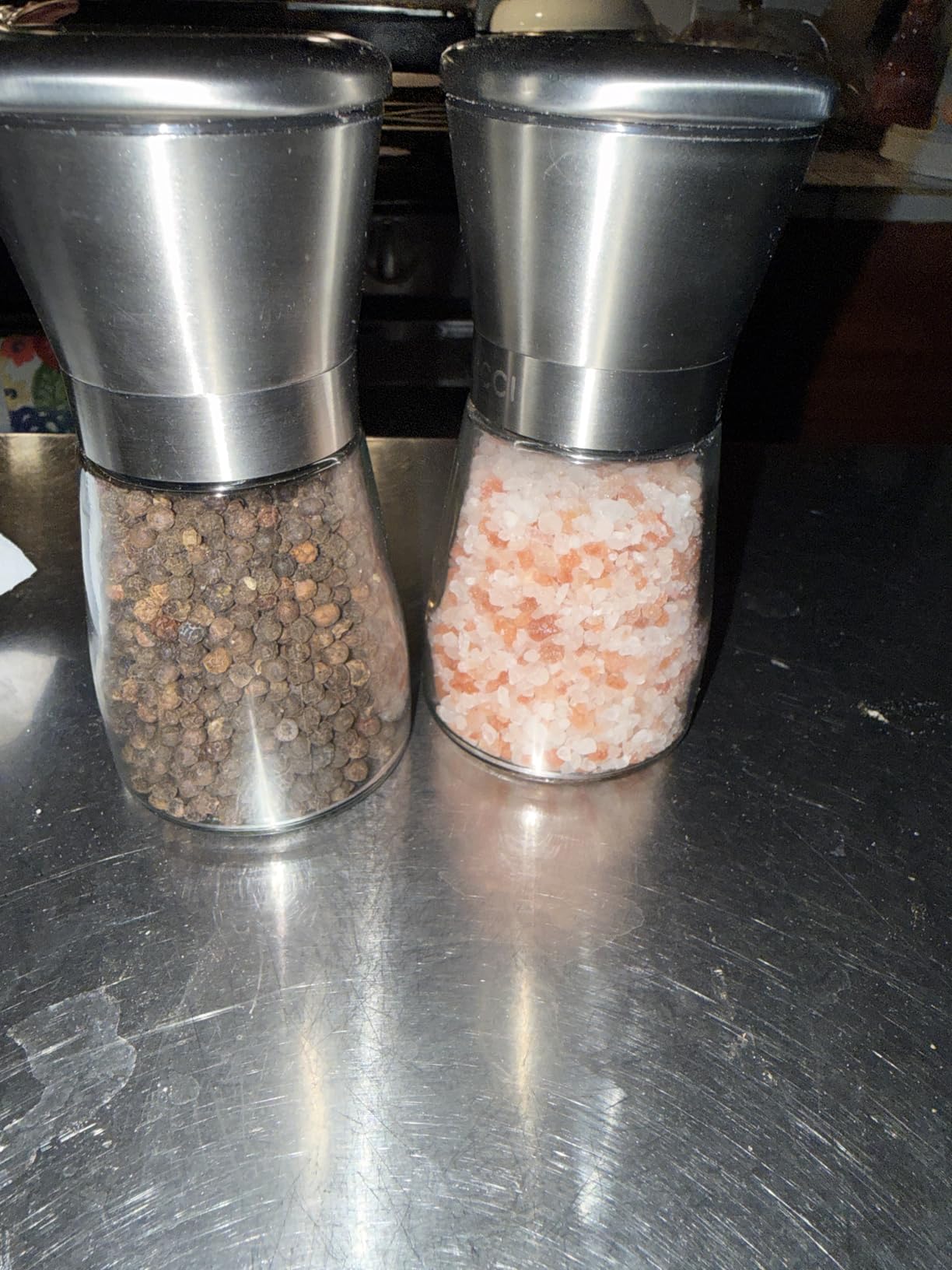 Manual Salt and Pepper Grinder Set of 2, 5 oz Refillable Ceramic Mills customer photo 1