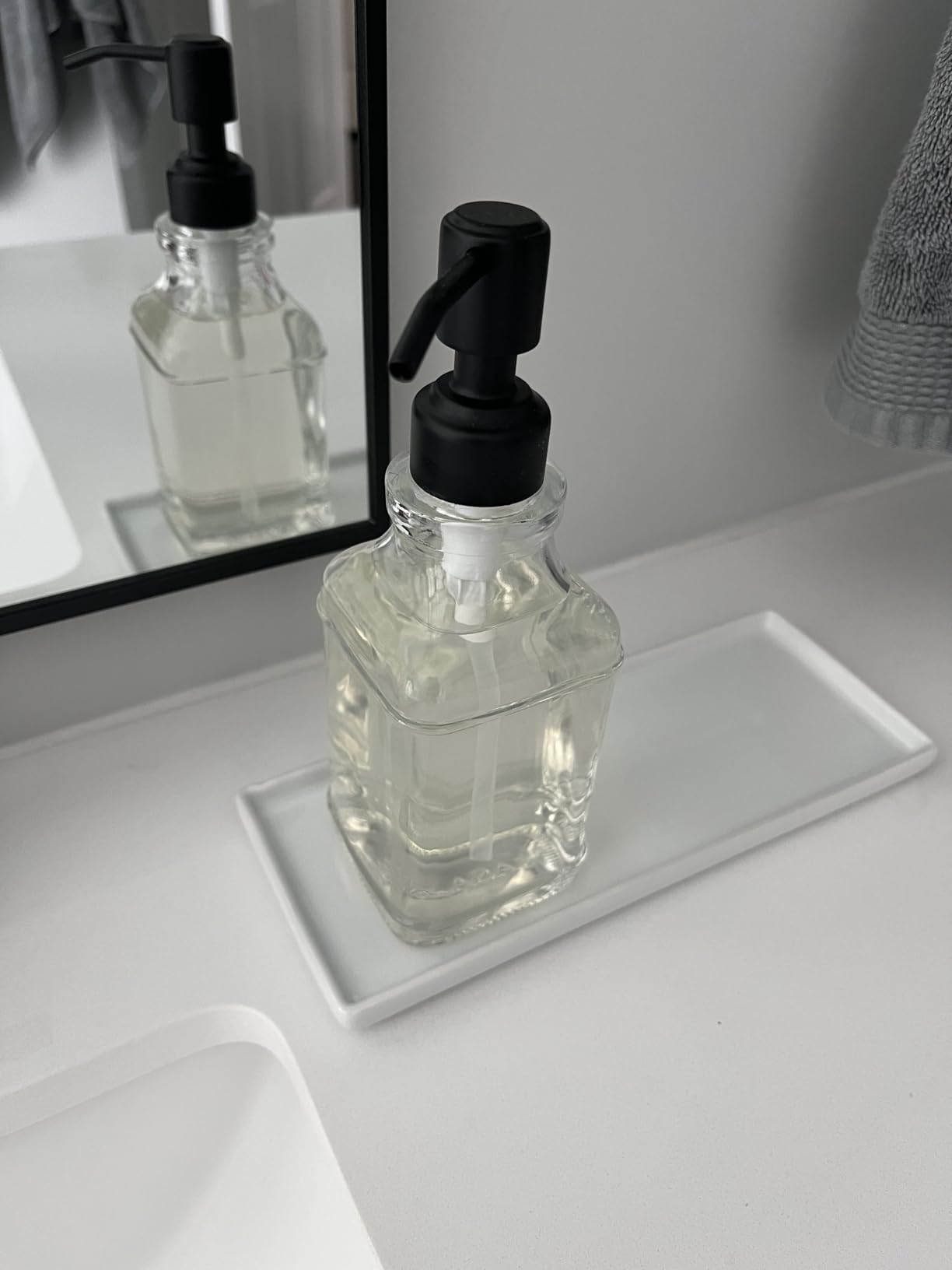 JASAI Antique Design Soap Dispenser with Rust Proof 304 Stainless Steel Pump, Refillable Glass Soap Dispenser with 10Pcs Clear Stickers, Premium Kitchen & Bathroom Soap Dispenser customer photo 2