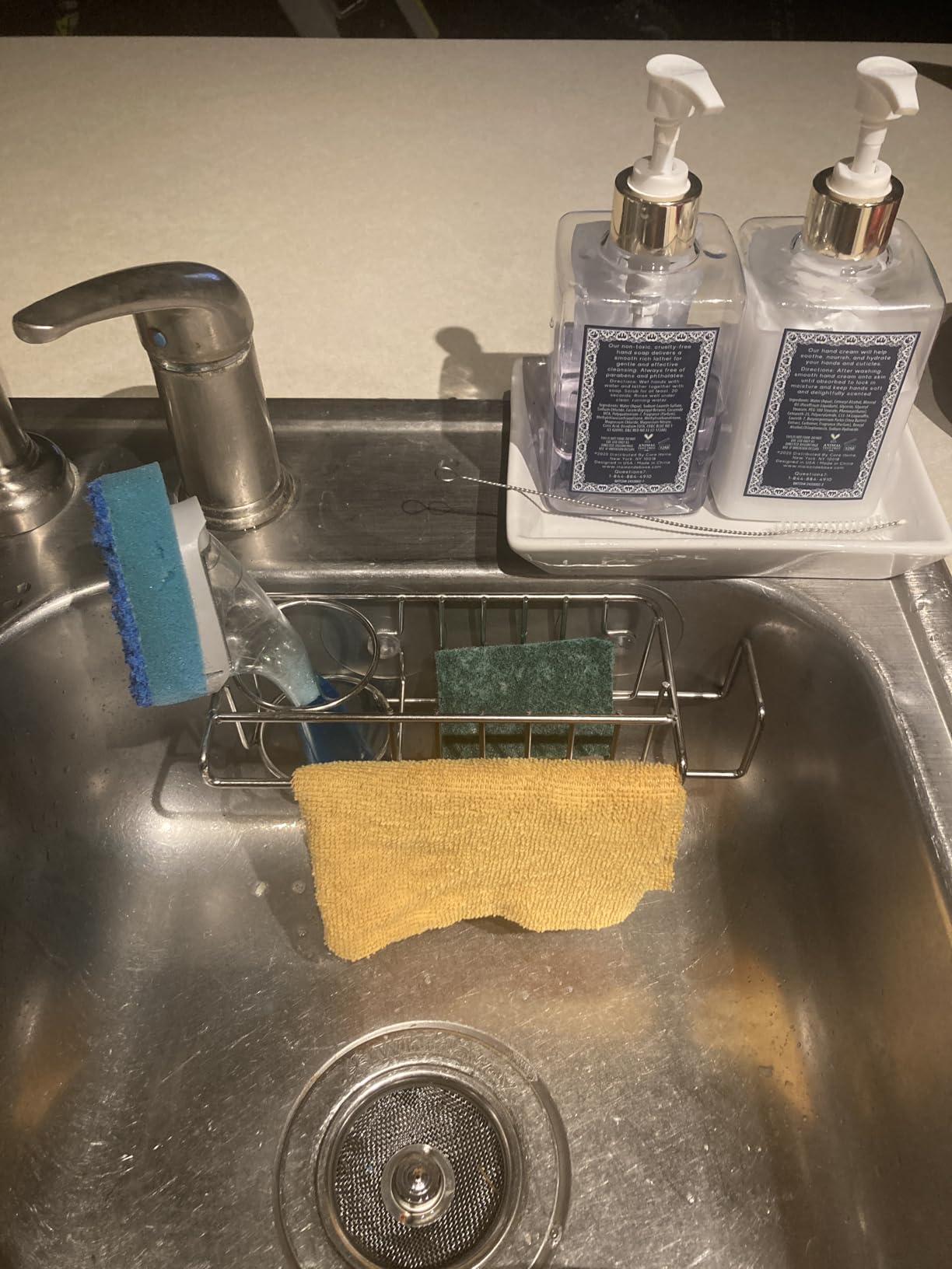 HapiRm 4 in 1 Sink Caddy Sponge Holder, SUS304 Stainless Steel Kitchen Brush Holder and Dish Cloth Hanger, Kitchen Organizers and Storage Essentials - Silver customer photo 1