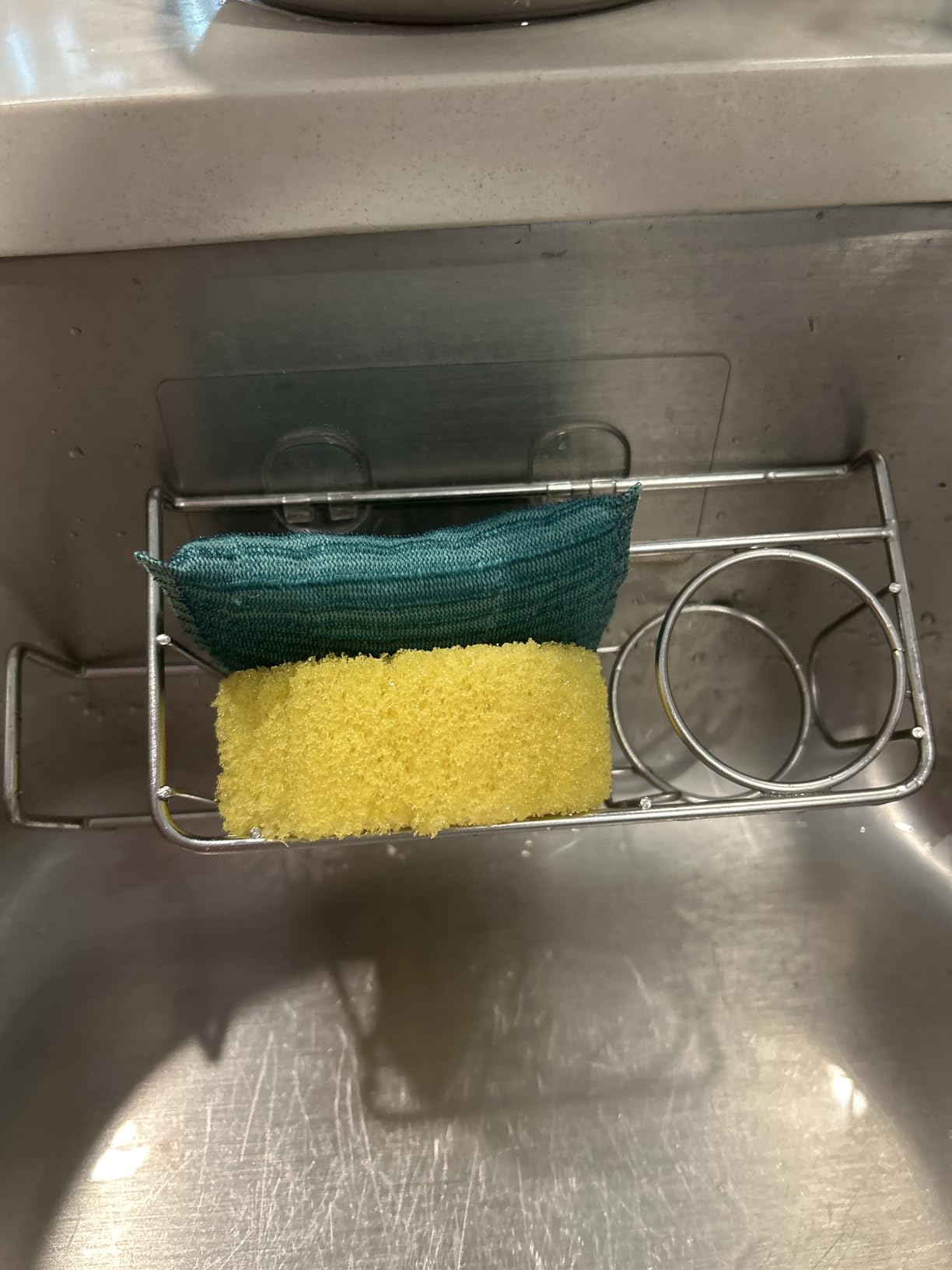 HapiRm 4 in 1 Sink Caddy Sponge Holder, SUS304 Stainless Steel Kitchen Brush Holder and Dish Cloth Hanger, Kitchen Organizers and Storage Essentials - Silver customer photo 2
