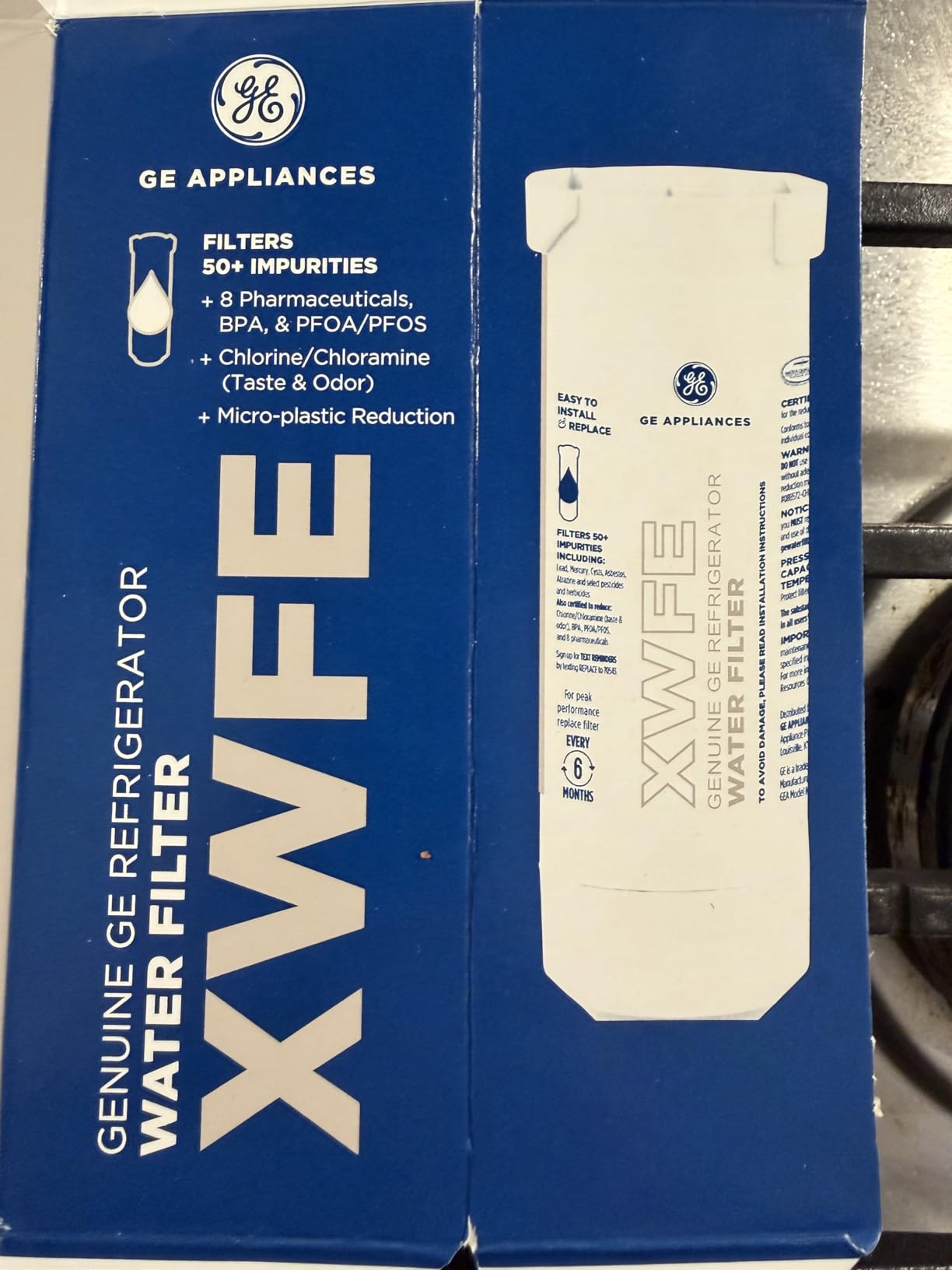 GE XWFE™ Refrigerator Water Filter, Genuine Filter, Guaranteed Fit, 1-pack customer photo 1
