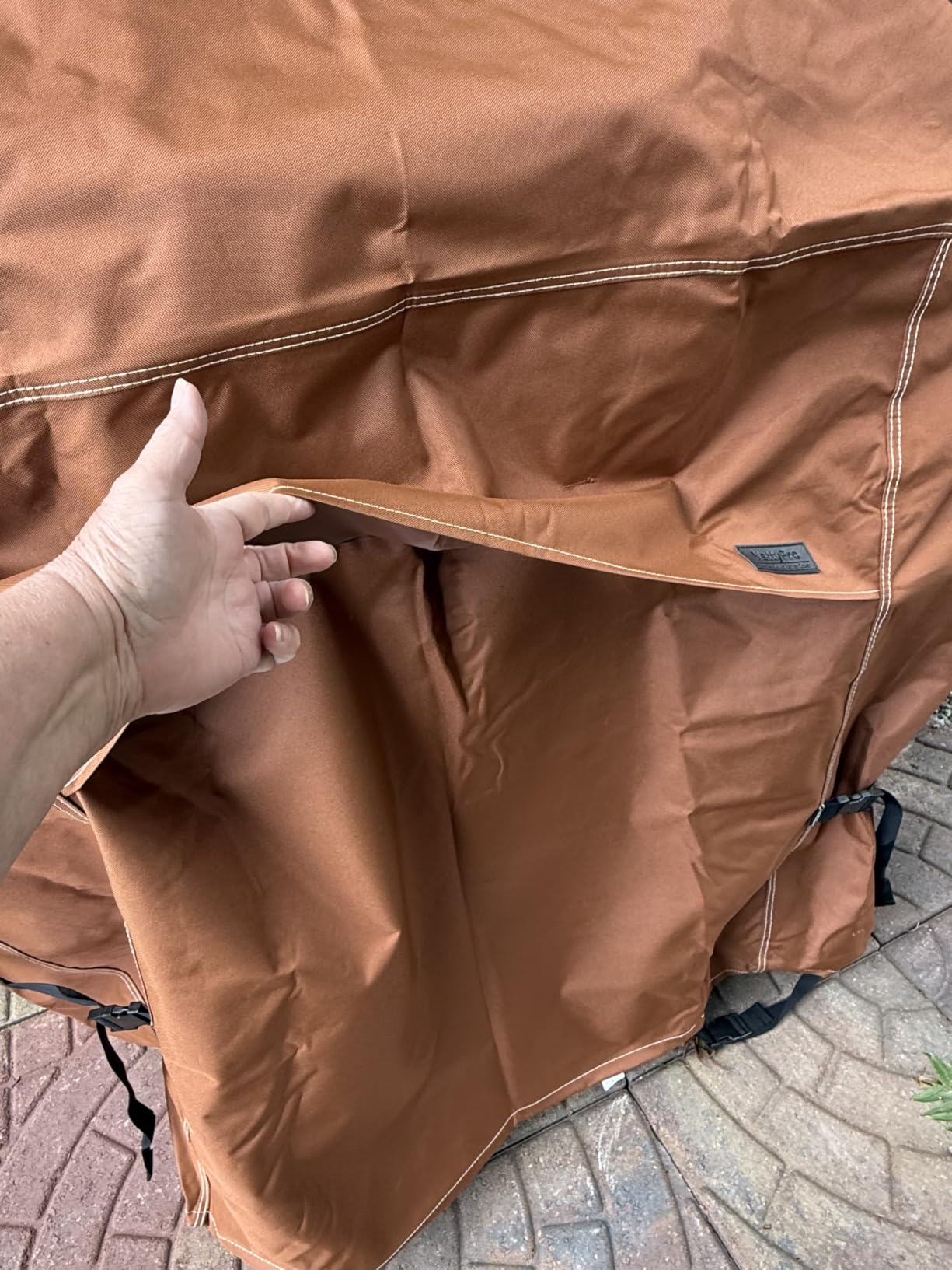 NettyPro BBQ Grill Cover 52 inch Heavy Duty Waterproof Outdoor 2-3 Burners Gas Grill Cover for Outside Weber, Char-Broil, Brinkmann, Nexgrill Barbecue, Brown customer photo 1