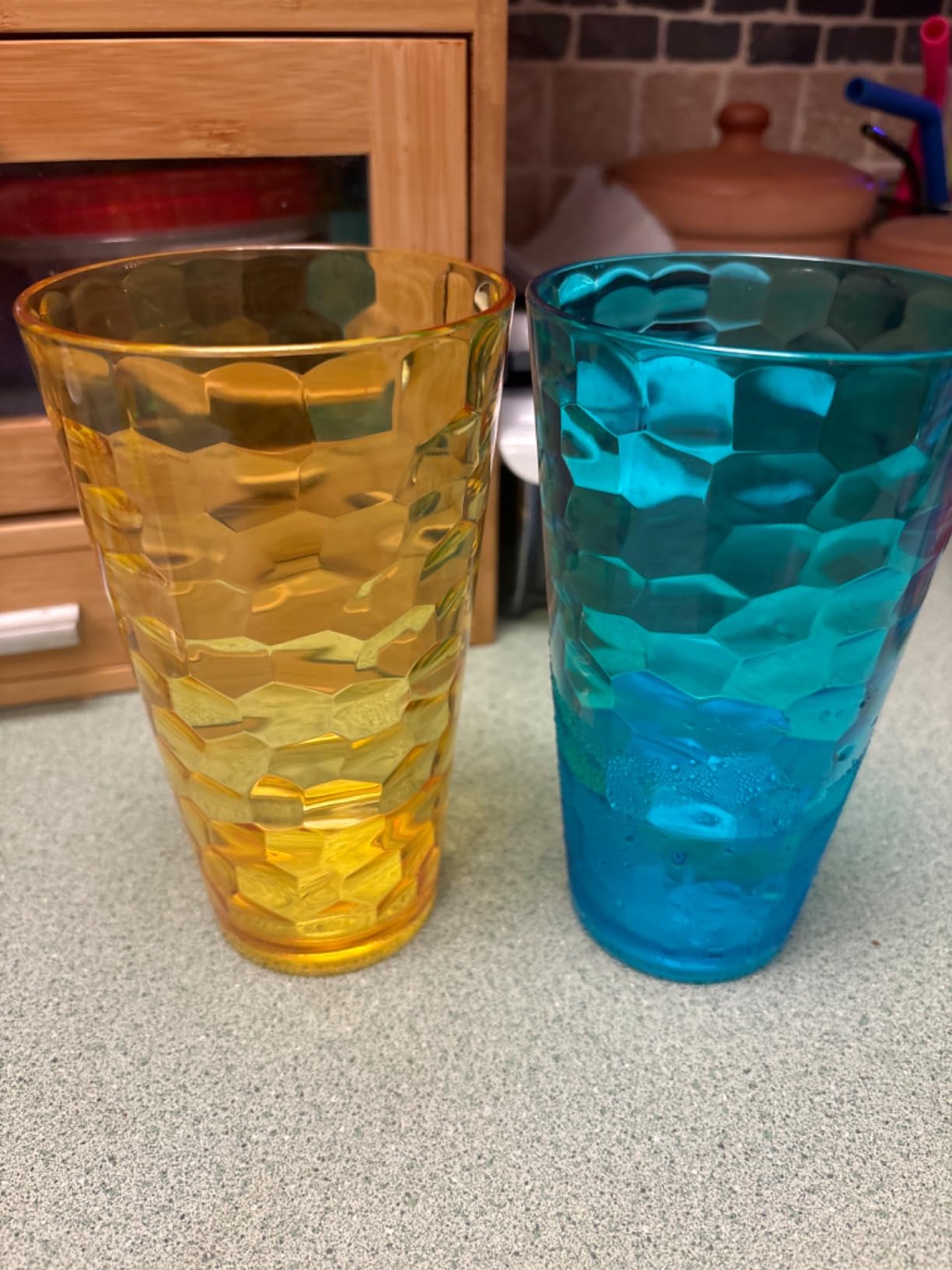 Amazing Abby - Iceberg - 24-Ounce Plastic Tumblers (Set of 8), Plastic Drinking Glasses, All-Clear High-Balls, Reusable Cups, Stackable, BPA-Free, Shatter-Proof, Dishwasher-Safe customer photo 2