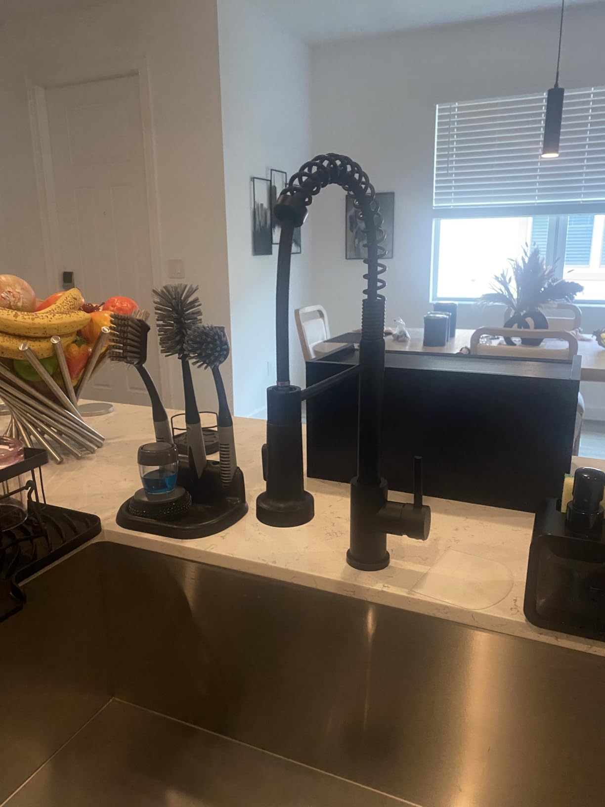 FORIOUS Black Kitchen Sink Faucet, Pull Down Sprayer, Classic High Arc customer photo 2