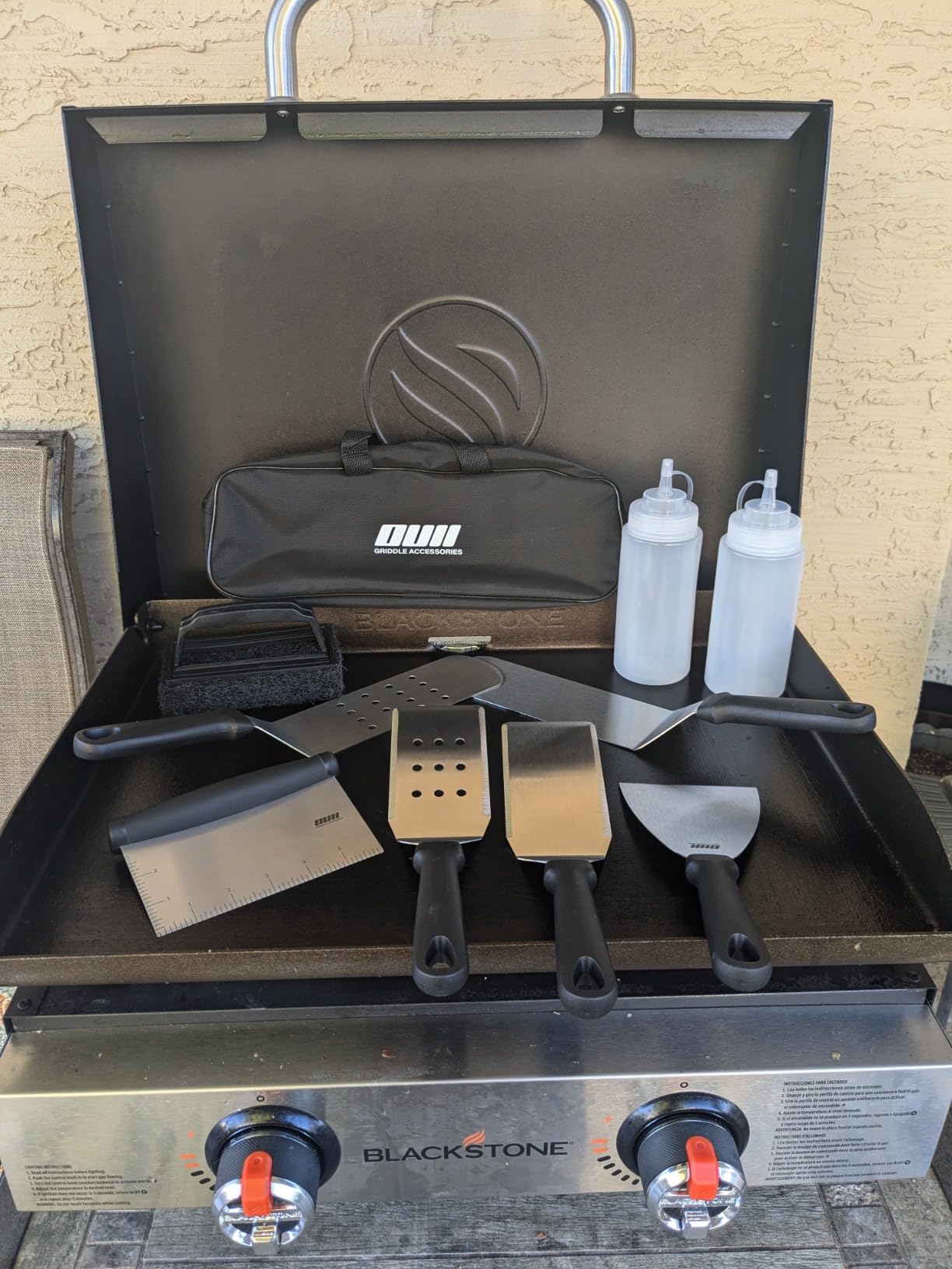 Flat Top Griddle Accessories for Blackstone and Camp Chef Griddle - 9 Pieces Set with Griddle Cleaning Kit and Carry Bag! Metal Spatula, Scraper for Hibachi and Teppanyaki Grill customer photo 1