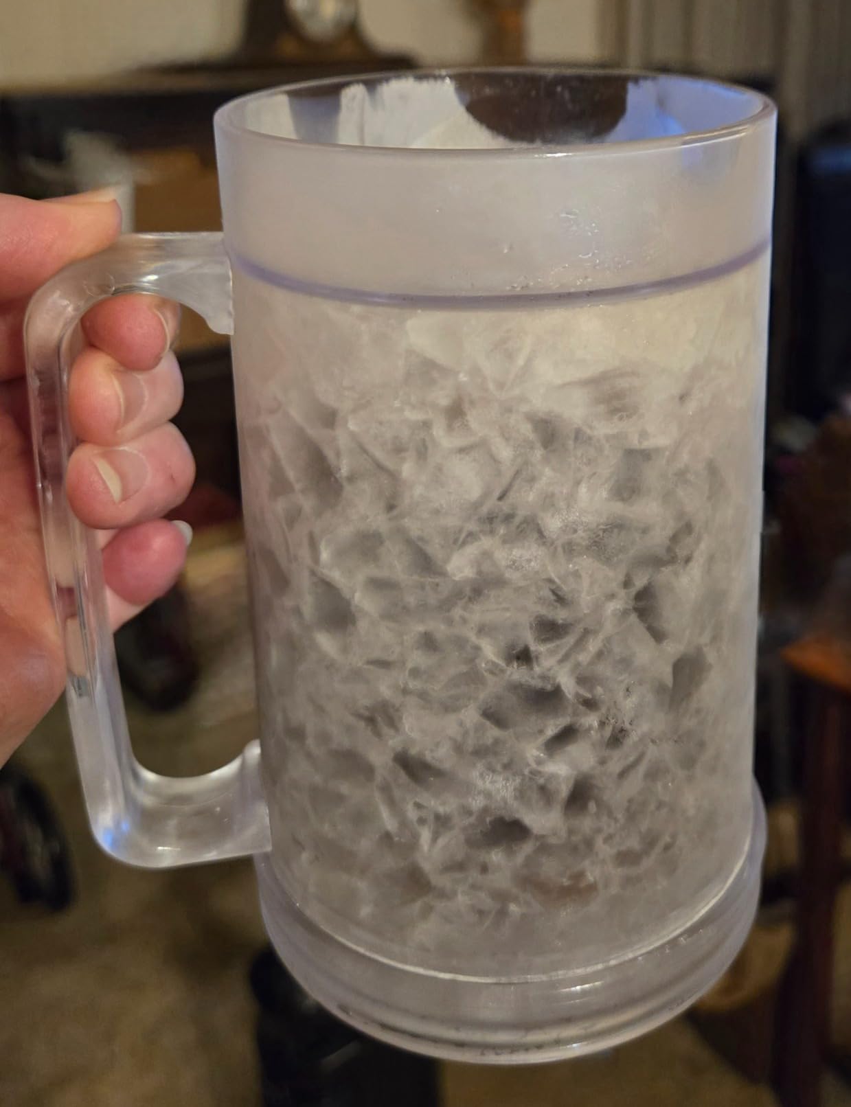 luxail Beer Mugs For Freezer, Double Wall Insulated Plastic Beer Glasses – Freezer Mugs, 16 oz – Perfect Frozen Beer Mugs for Home Bar Accessories, Gifts for Men, 2 Pack customer photo 1