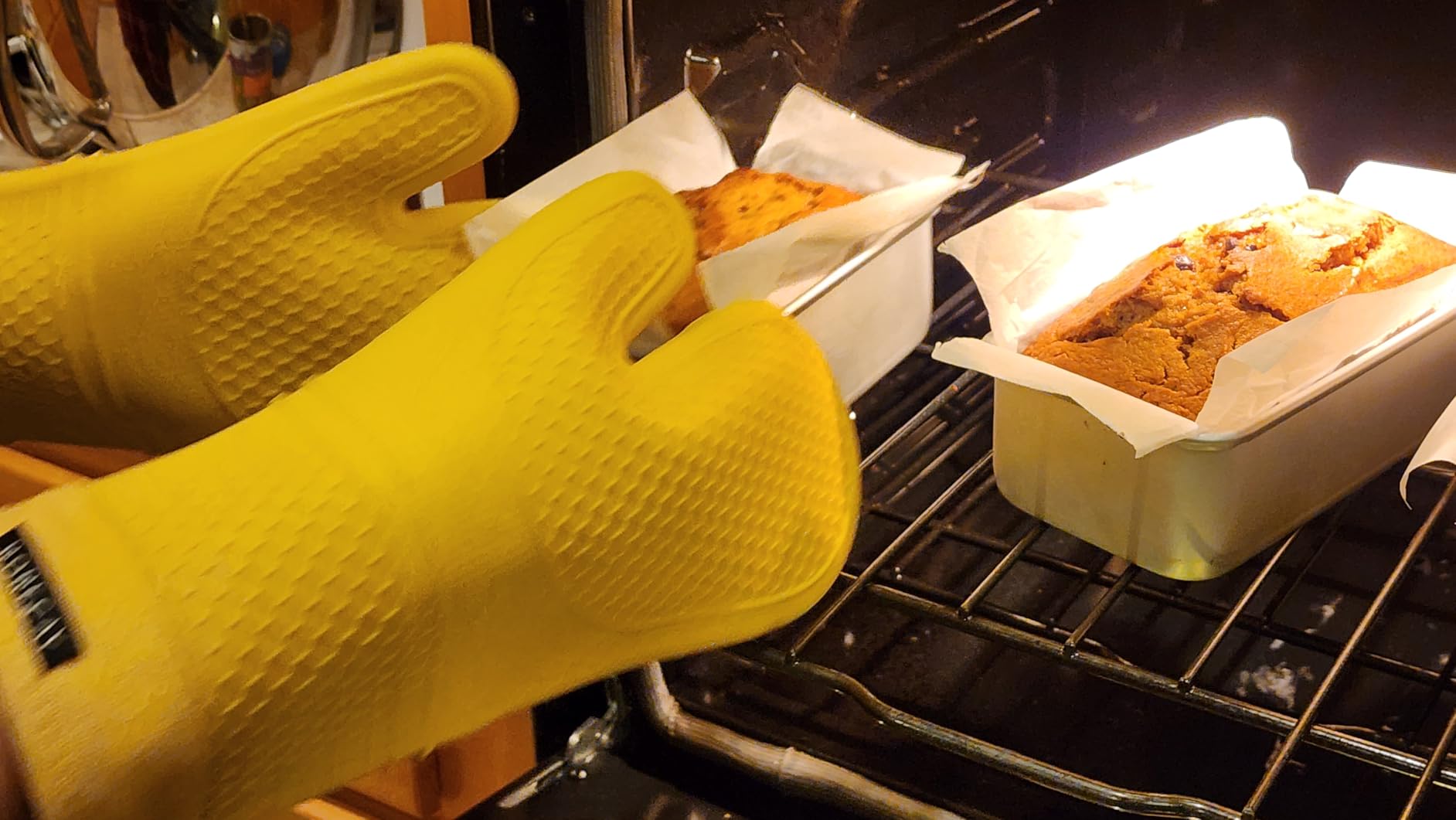 RORECAY Silicone Oven Mitts and Pot Holders Sets, Gloves for Kitchen, Gray customer photo 1