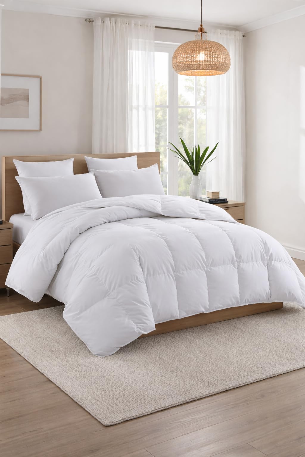 TEXARTIST Queen Comforter, All Season Down Alternative Gray Duvet Insert customer photo 2