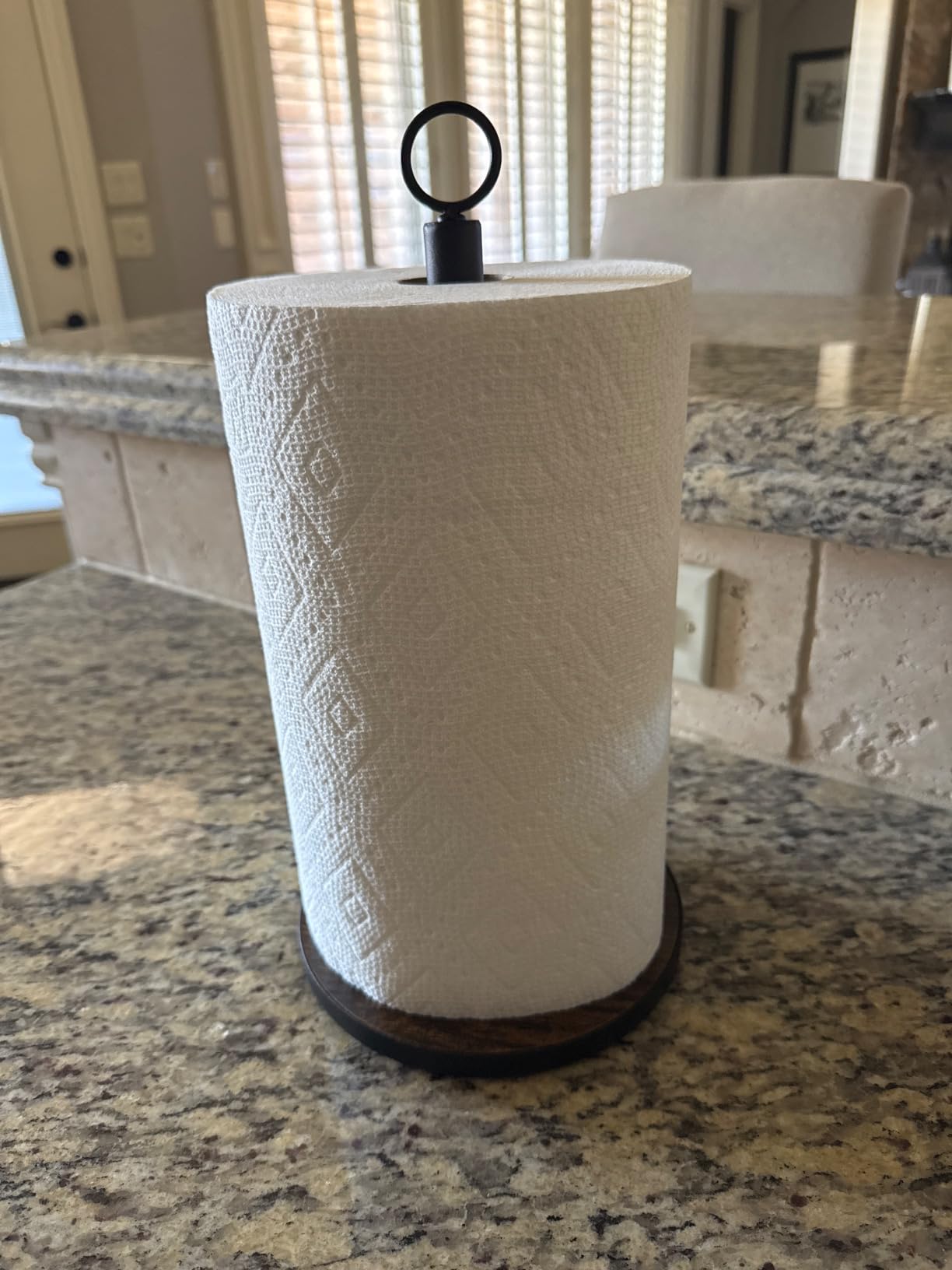 OROPY Paper Towel Holder Countertop, Heavy Duty Wood Base, Farmhouse Style customer photo 1
