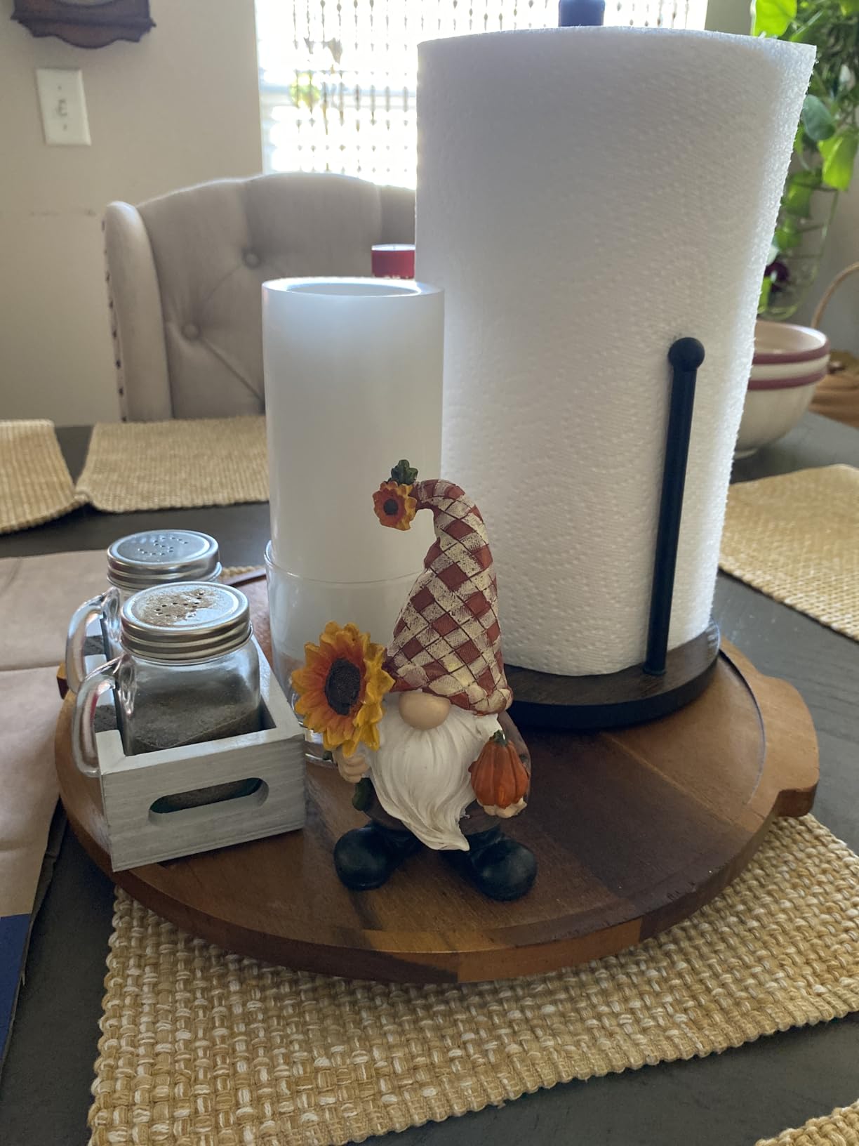 OROPY Paper Towel Holder Countertop, Heavy Duty Wood Base, Farmhouse Style customer photo 2