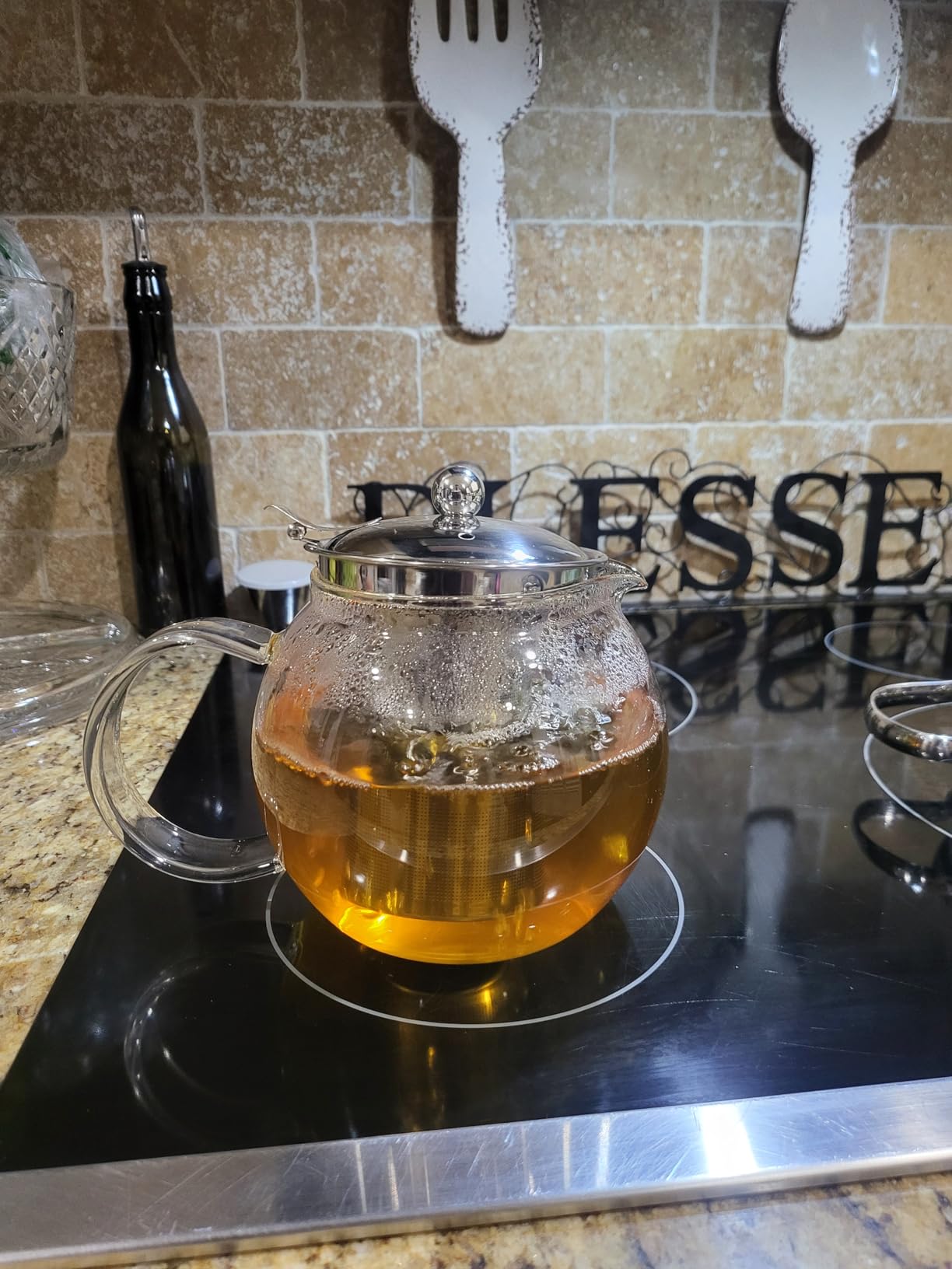 Teabloom All-in-One Glass Teapot and Tea Kettle – Heatproof Borosilicate Glass Tea Maker with Removable Stainless Steel Loose Tea Infuser – Classica Stovetop Tea Pot (40 oz / 1200 ml) customer photo 2