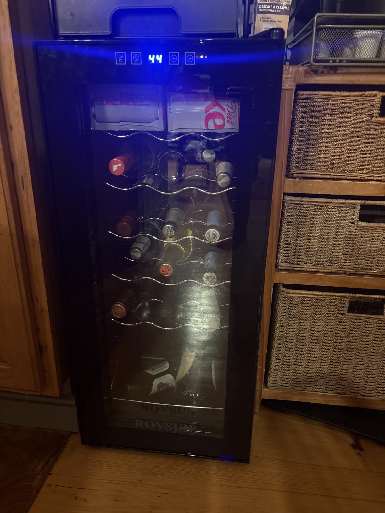 ROVSUN 18 Bottle Wine Fridge, Freestanding Compressor Wine Cooler Refrigerator, Beverage Wine Chiller with Digital Temperature Control & Double-layer Glass Door for Red White Wine, Champagne, Beer customer photo 2