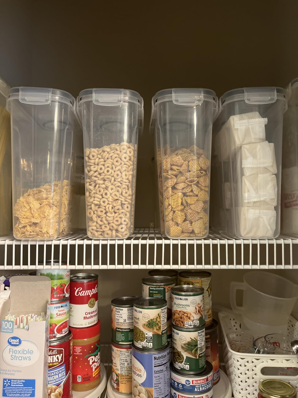 DWËLLZA KITCHEN Cereal Containers Storage 4L Set of 4 Airtight Food Storage Containers with Lids Cereal Dispenser Countertop Pantry Organization Canister for Rice Flour & Sugar 1 Marker 8 Labels customer photo 1