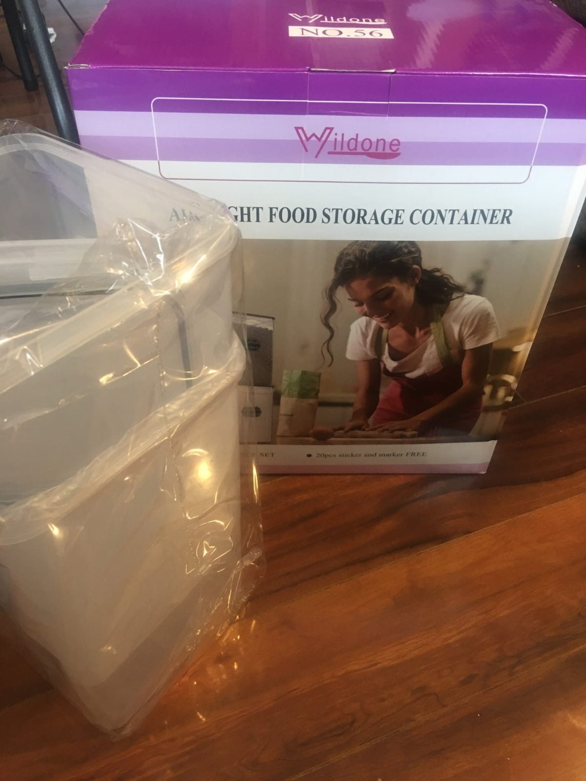 Wildone Flour Storage Containers 5.2L, 4 PCS Food Storage Containers, Gray customer photo 1