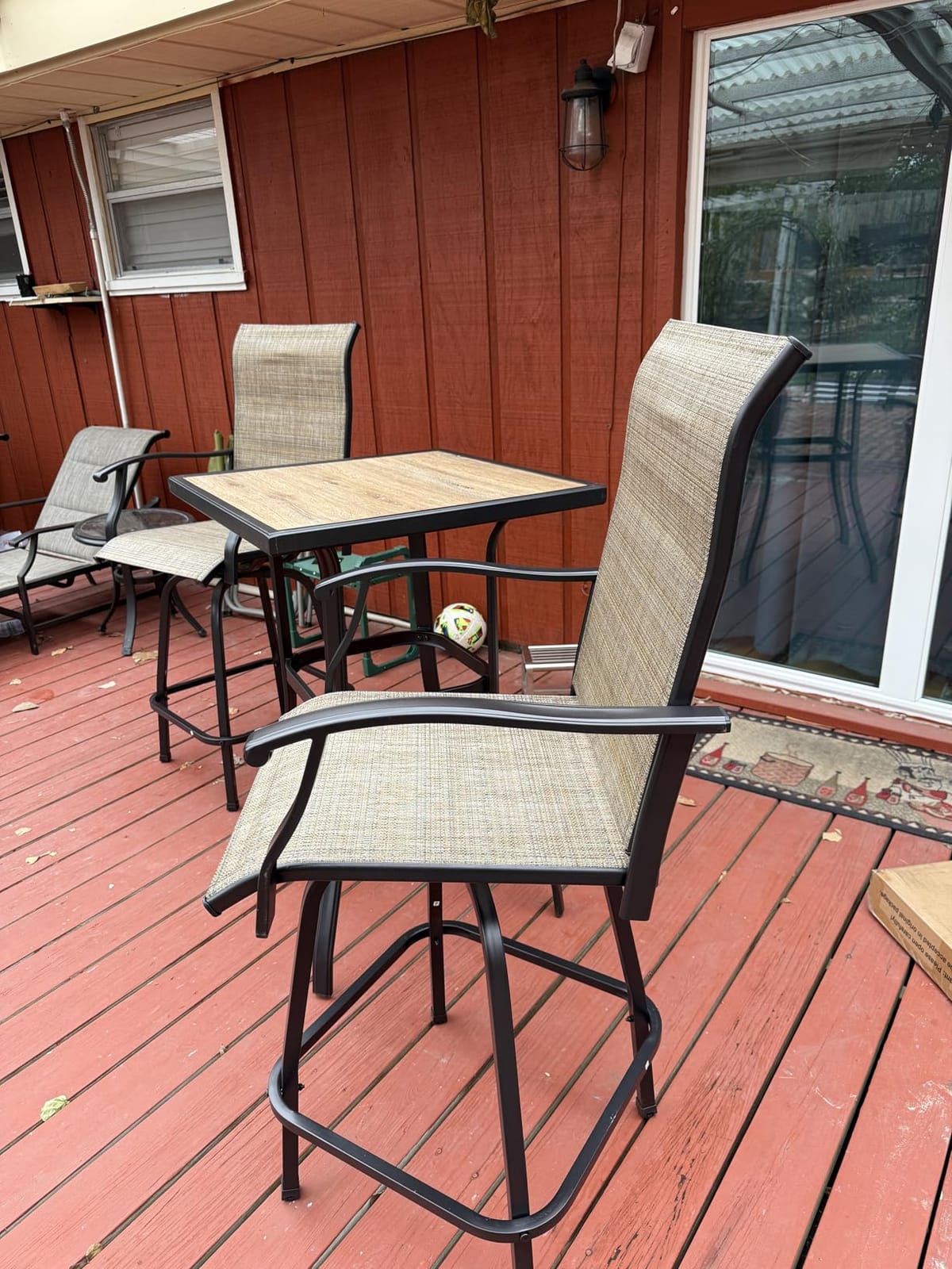 PHI VILLA Outdoor Bar Stools Set of 4, Swivel Patio Bar Chairs customer photo 1