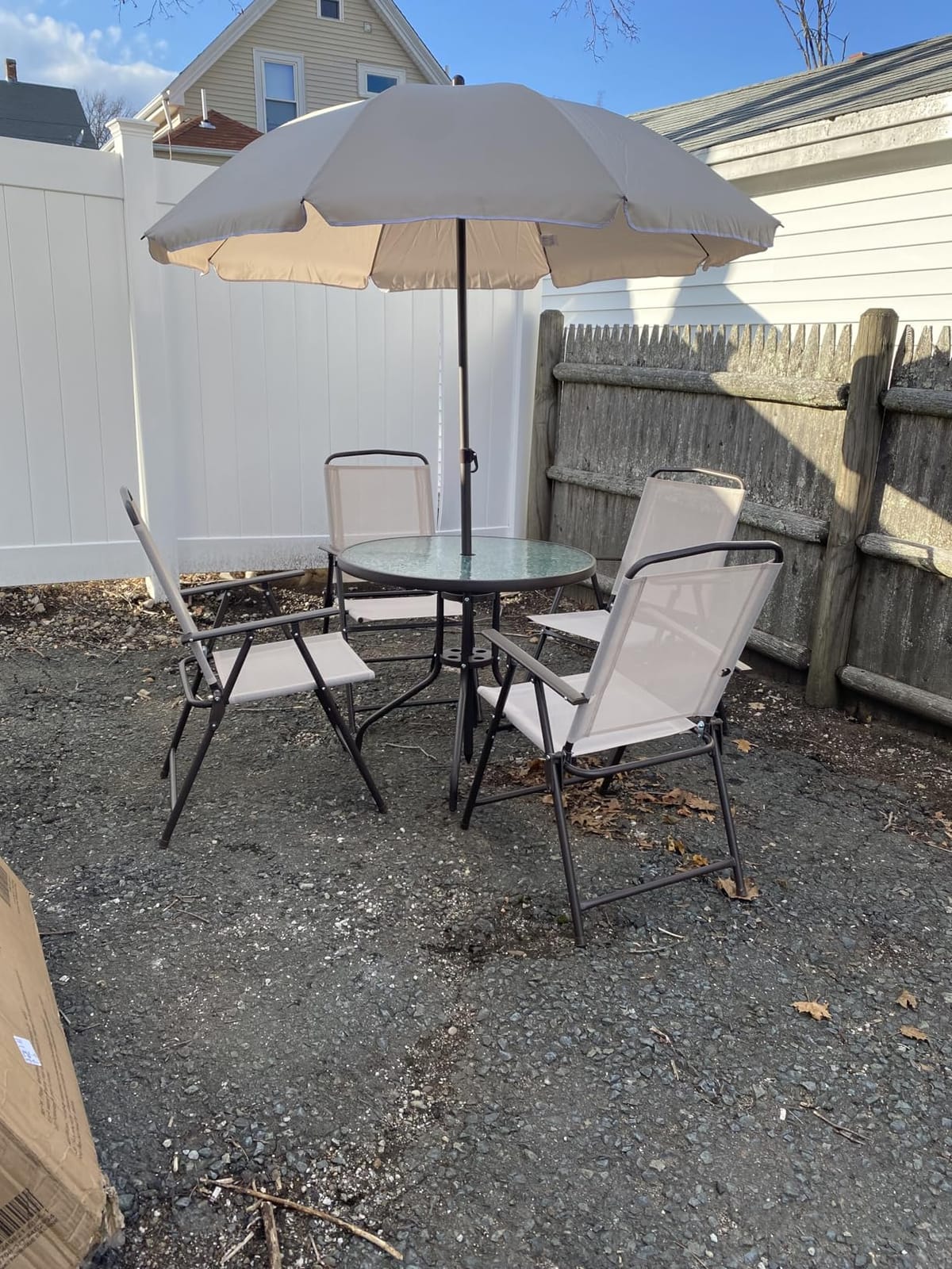 Outsunny 6 Piece Outdoor Patio Dining Set for 4 with Umbrella Black/Coffee customer photo 1