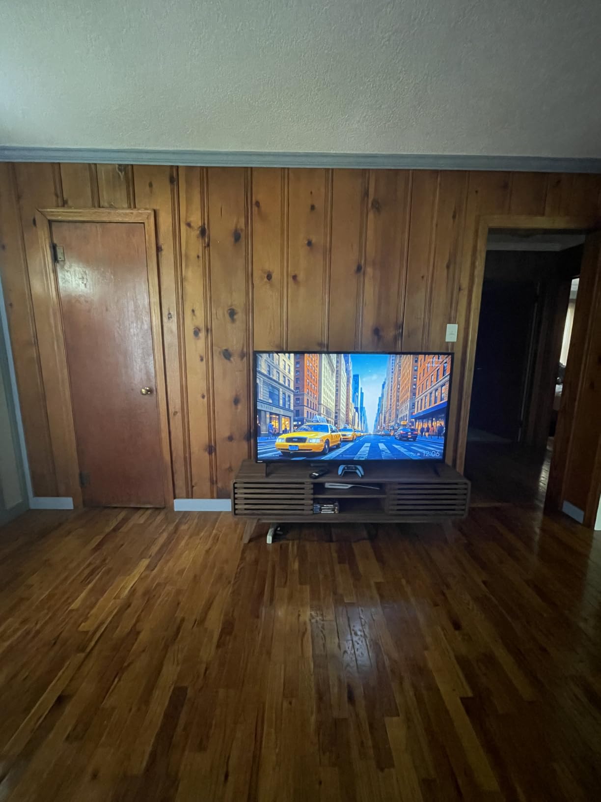 mopio Ensley TV Stand, Mid Century Modern for 55/60/65 inch TV, Farmhouse TV Stand, Entertainment Center with Storage, TV and Media Console for Living Room (Walnut, 59 inch Low) customer photo 2