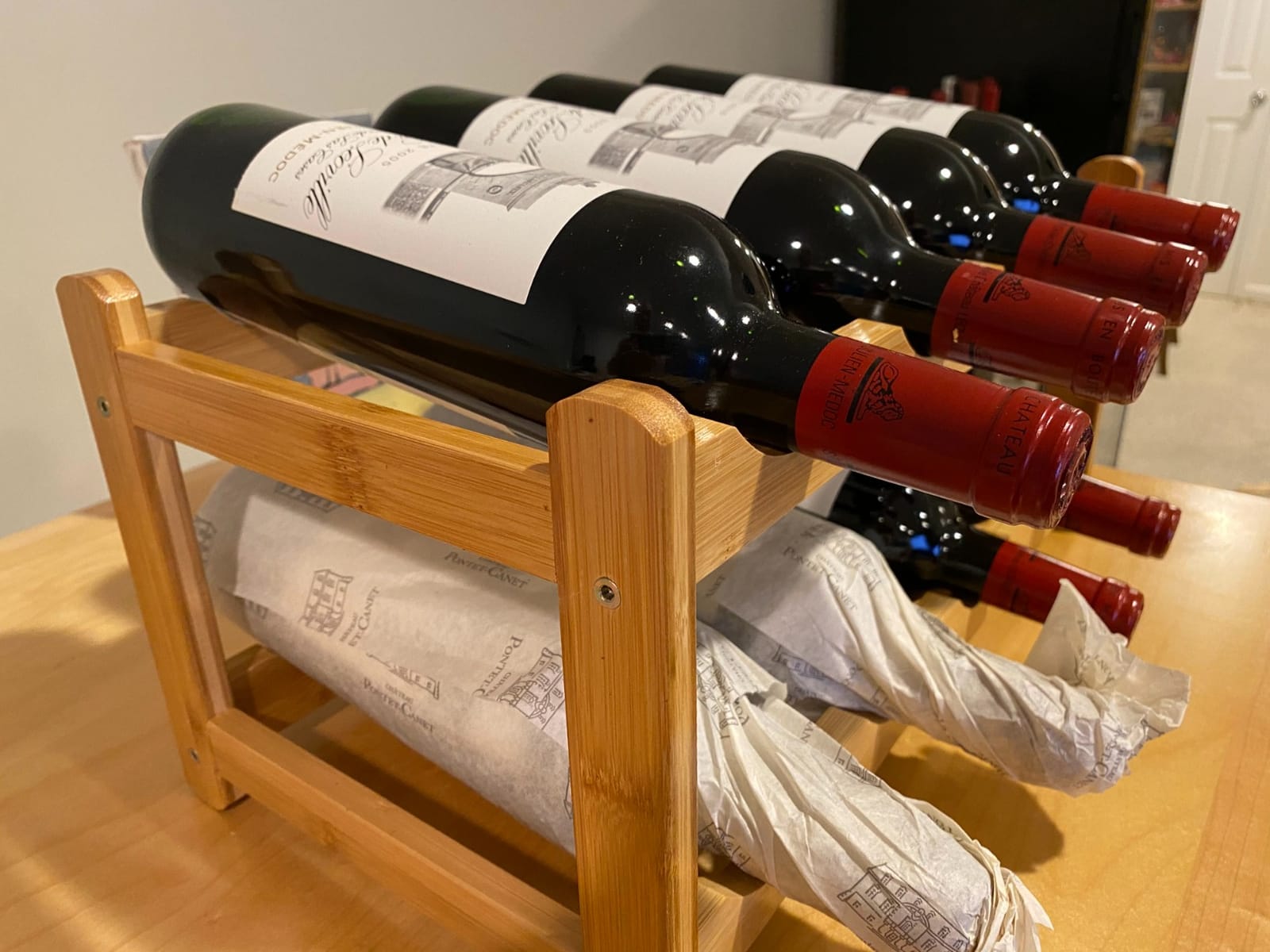Bamboo Wine Rack, Sturdy and Durable Countertop Wine Storage Cabinet Shelf for Pantry - 4 Tiers 16 Bottle Wine Rack customer photo 1