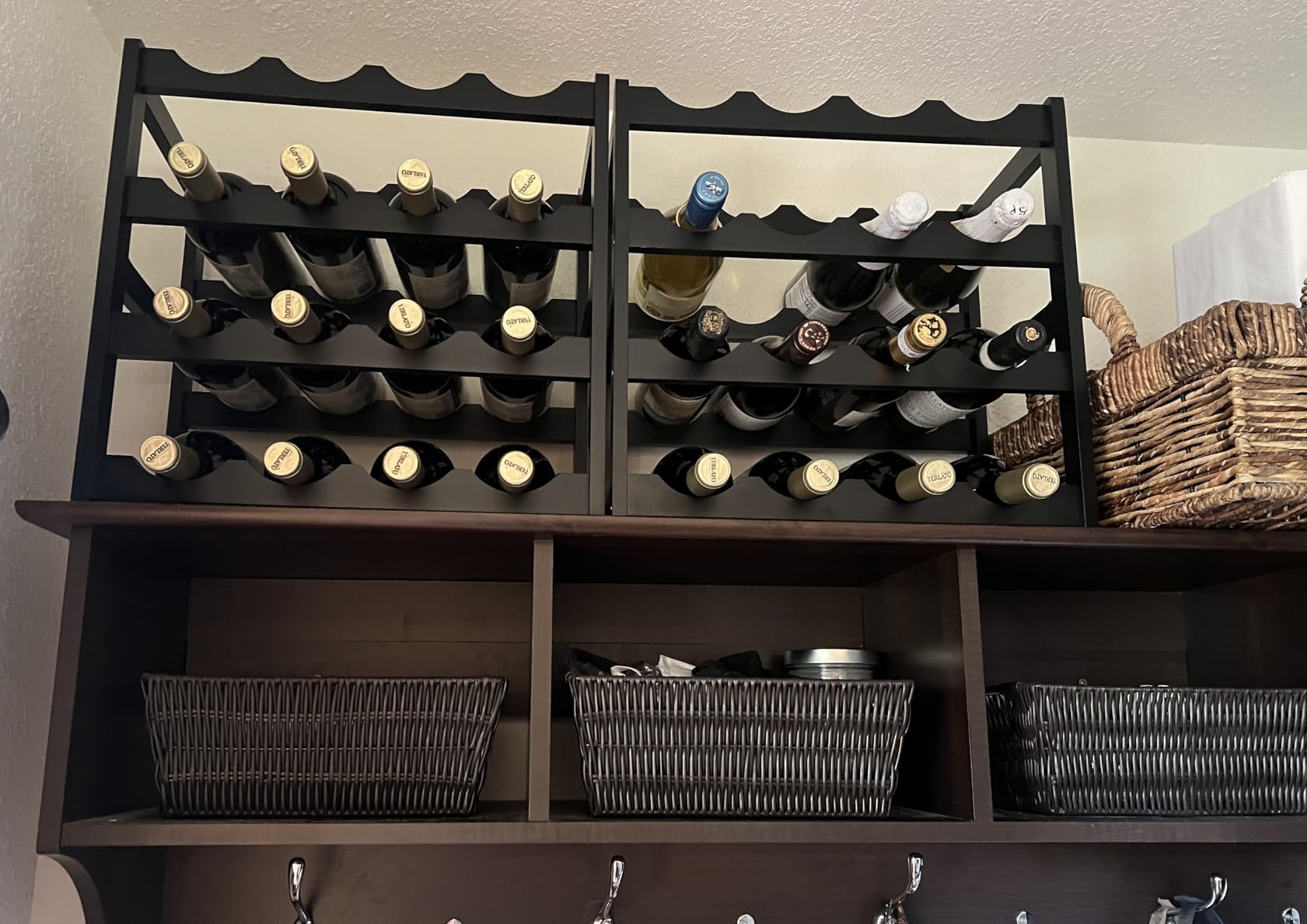 Bamboo Wine Rack, Sturdy and Durable Countertop Wine Storage Cabinet Shelf for Pantry - 4 Tiers 16 Bottle Wine Rack customer photo 2