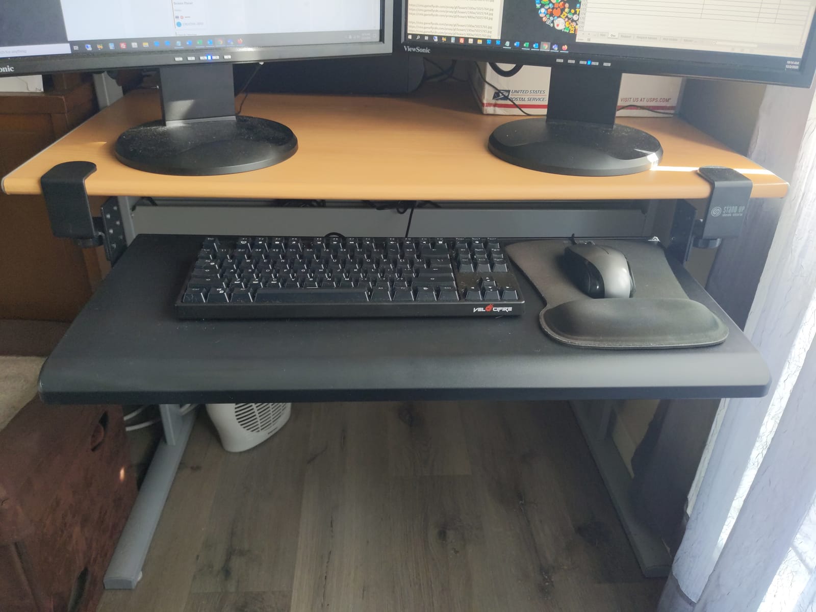 Stand Up Desk Store Large Clamp-On Retractable Adjustable Keyboard Tray | Improve Comfort While Increasing Desk Space - for Desktops Up to 1.5