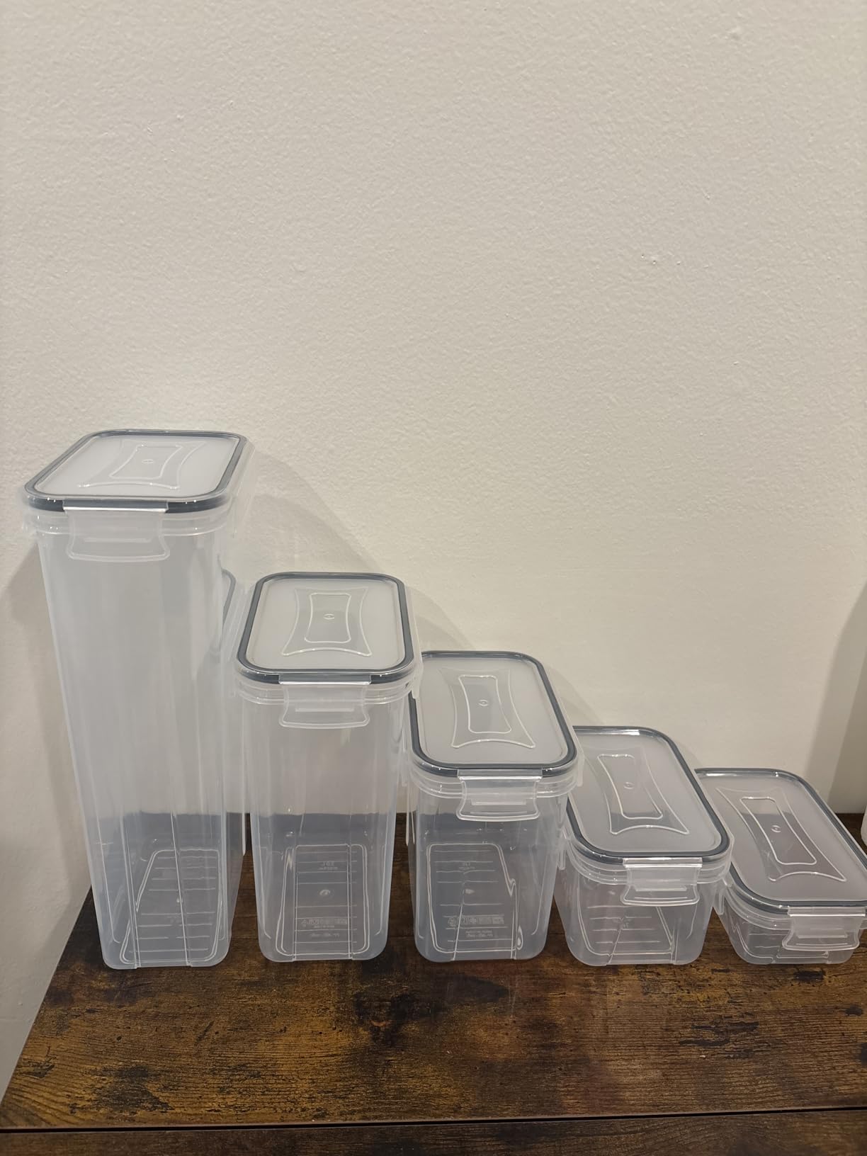 PRAKI Airtight Food Storage Containers Set, 16 Pcs BPA Free Plastic Dry Food Canisters for Kitchen Pantry Organization and Storage Ideal for Cereal, Flour & Sugar - Labels, Marker(Black) customer photo 1