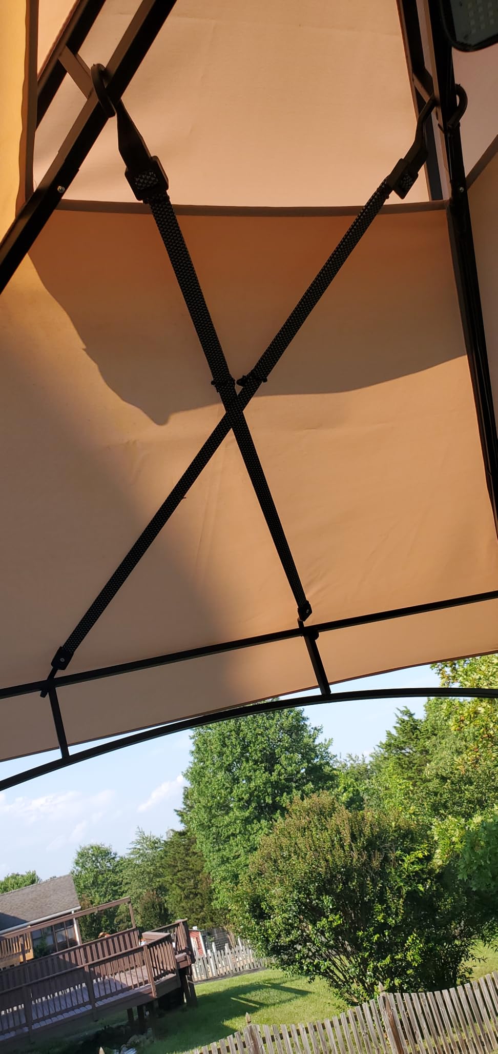 AECOJOY 8' x 5' Outdoor Grill Gazebo, 2-Tier BBQ Gazebo Canopy, Beige customer photo 2