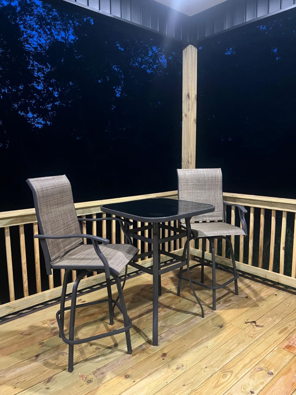 Devoko Patio Bar Stools Set of 2 All-Weather Outdoor Patio Furniture Set customer photo 1