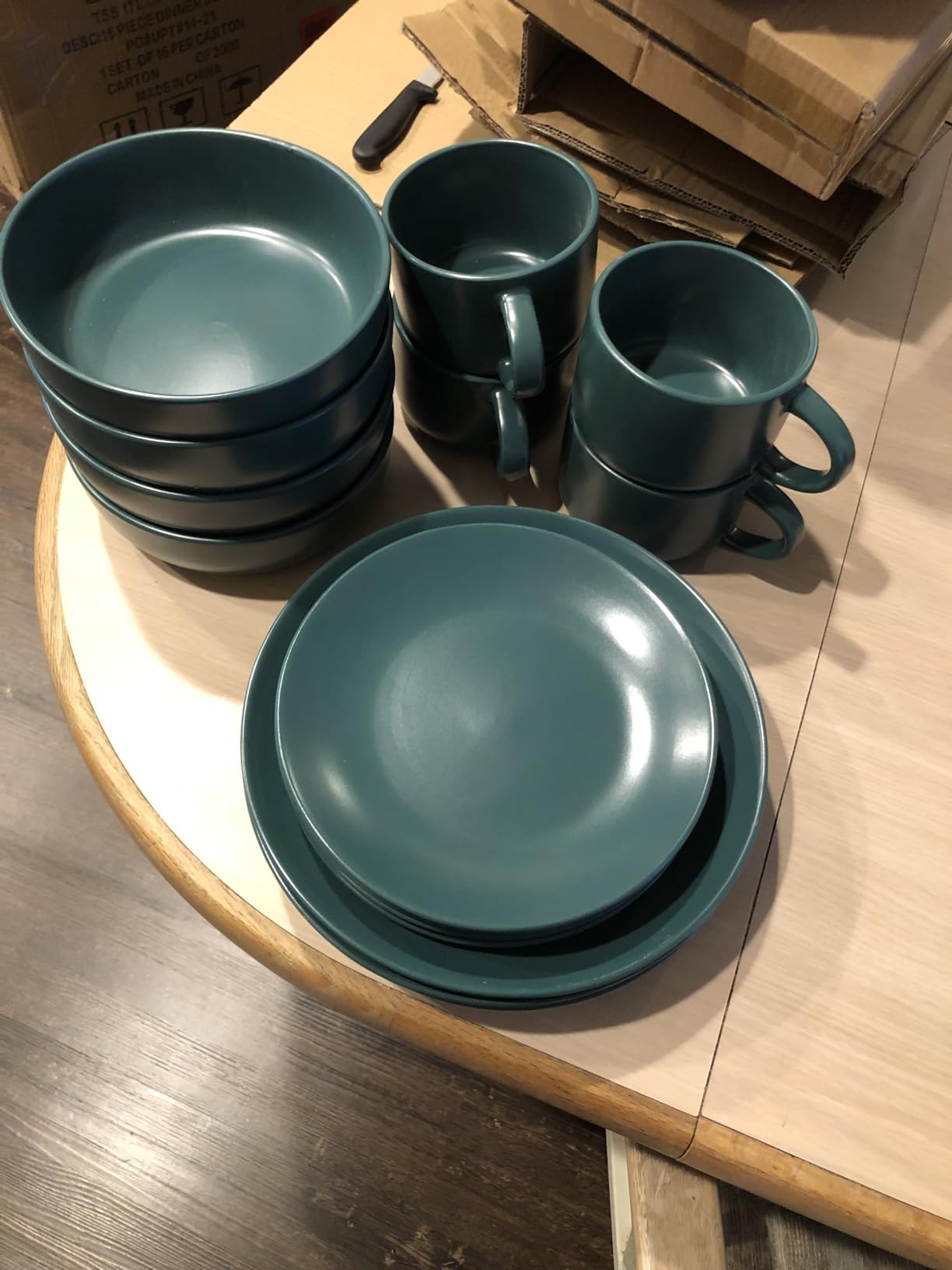 10 Strawberry Street Wazee Matte 16 Pc Coupe Dinnerware Set, Matte Black customer photo 2