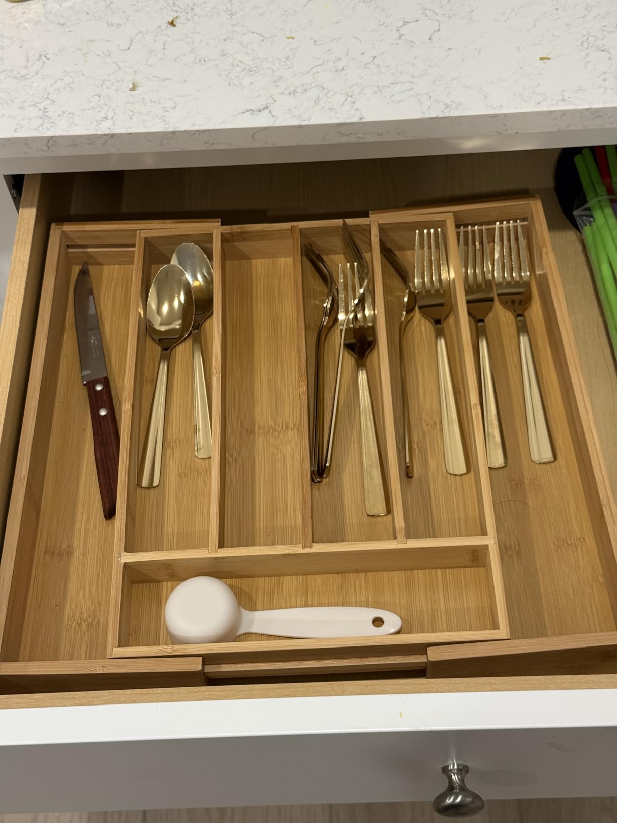 Bellsal Silverware Organizer Kitchen Drawer Organizer Expandable Bamboo Utensil Holder Cutlery Tray for Kitchen Utensil and Flatware Bedroom Office customer photo 1