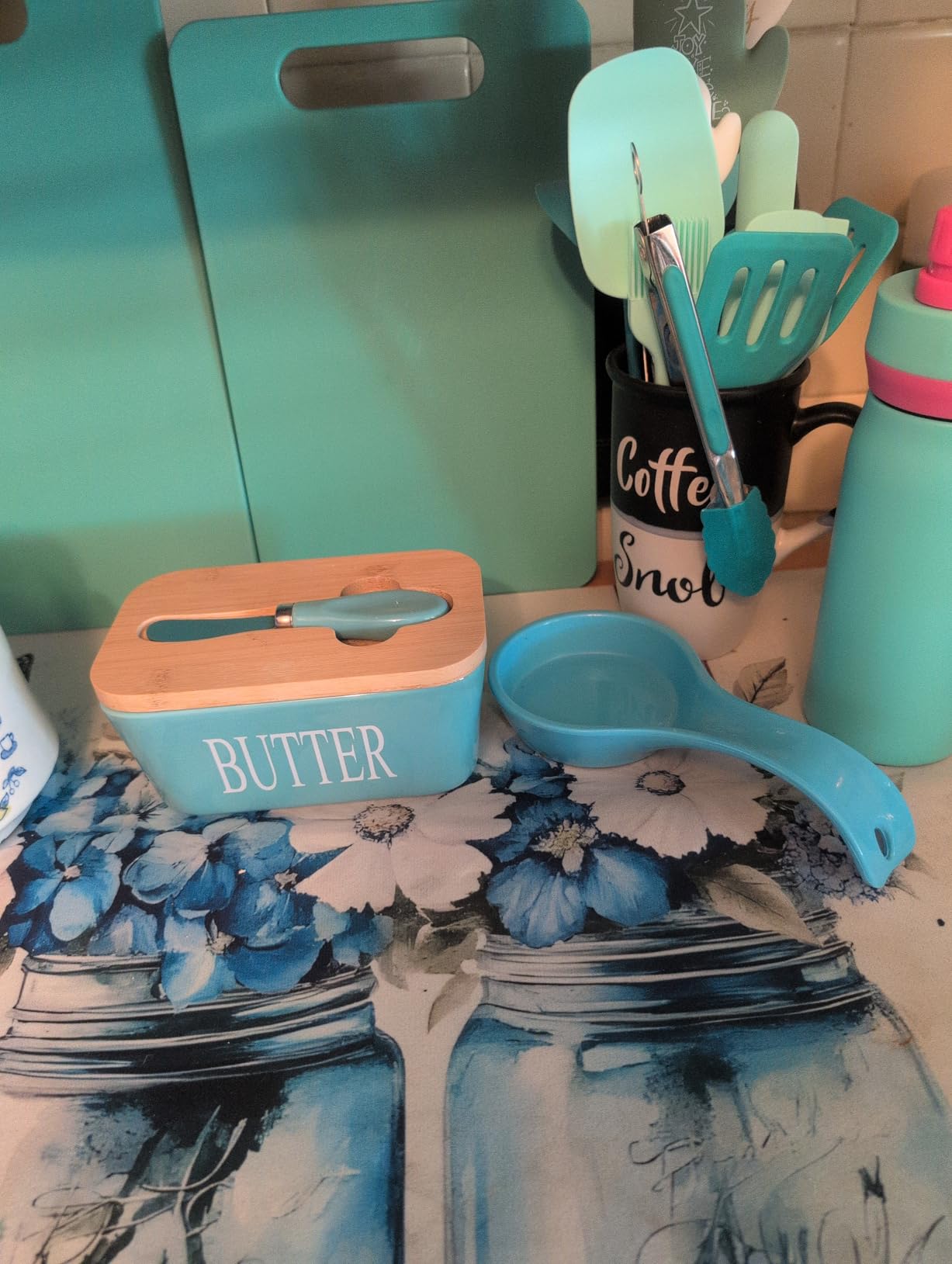 Ceramic Butter Dish with Bamboo Lid and Stainless Steel Knife Spreader customer photo 2