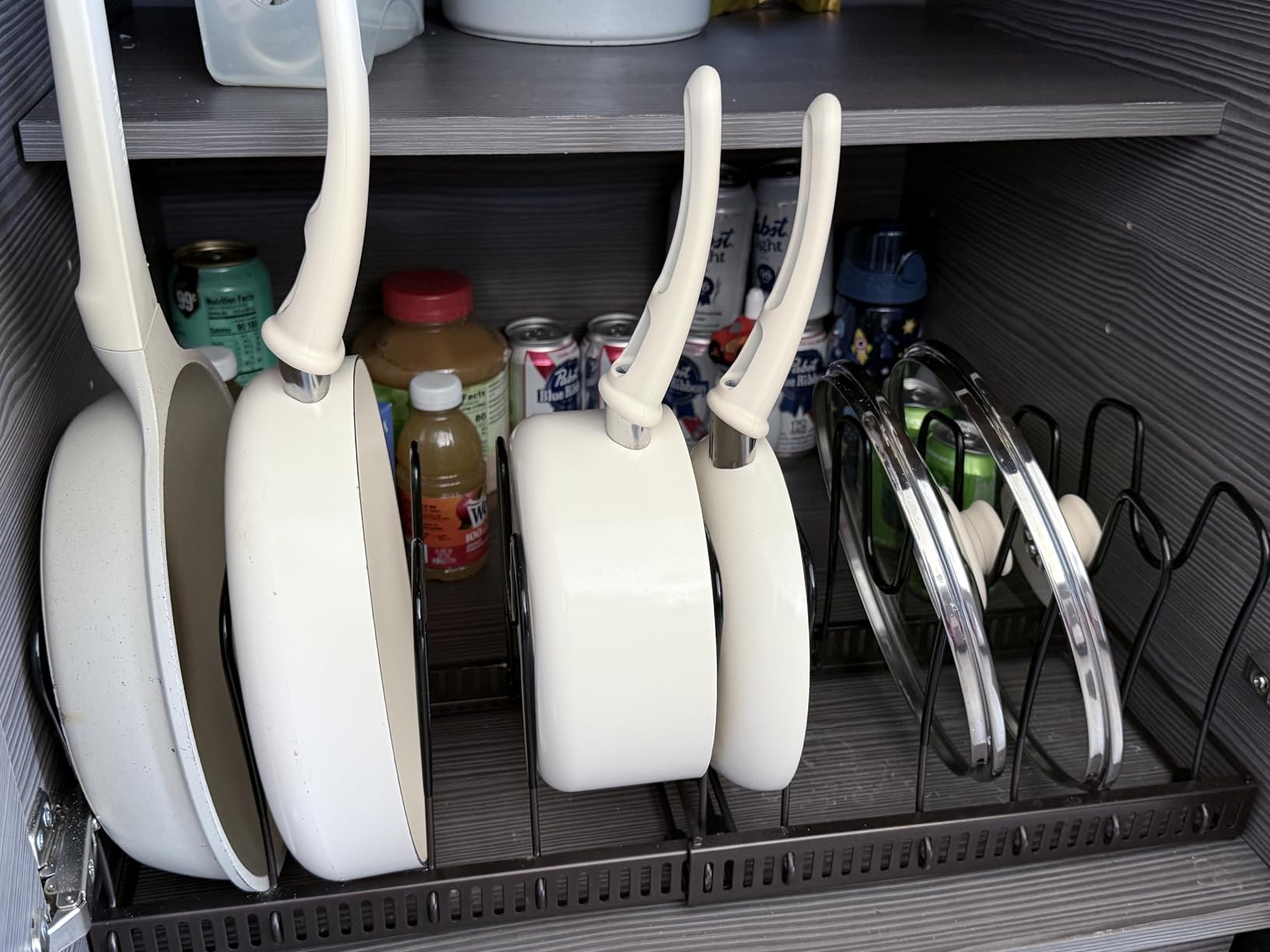 ROOHUA Pot and Pan Lid Organizer Rack for Under Cabinet, 12