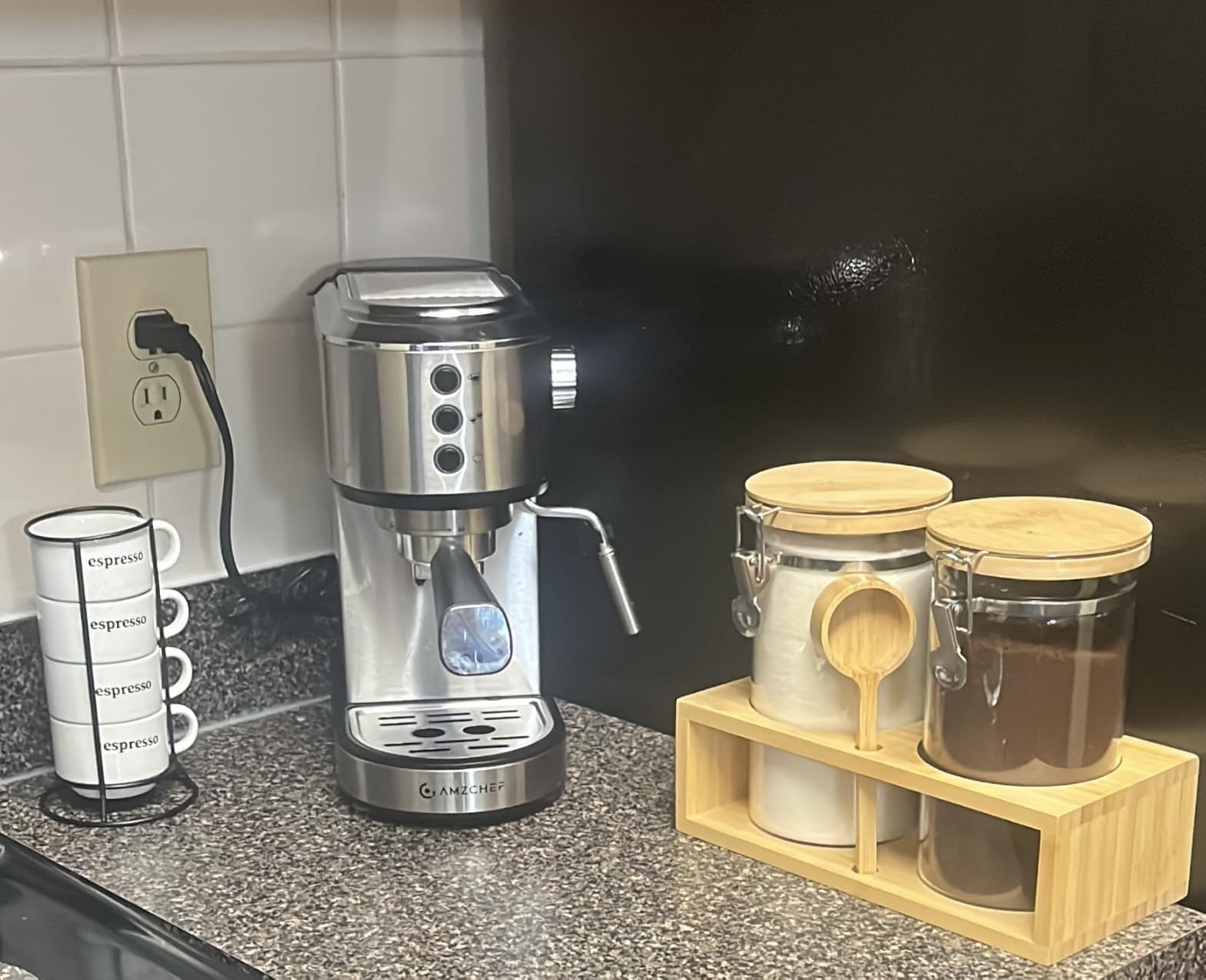 Yangbaga Coffee Container with Shelf, 2P 45OZ Glass Airtight Coffee Holder customer photo 2