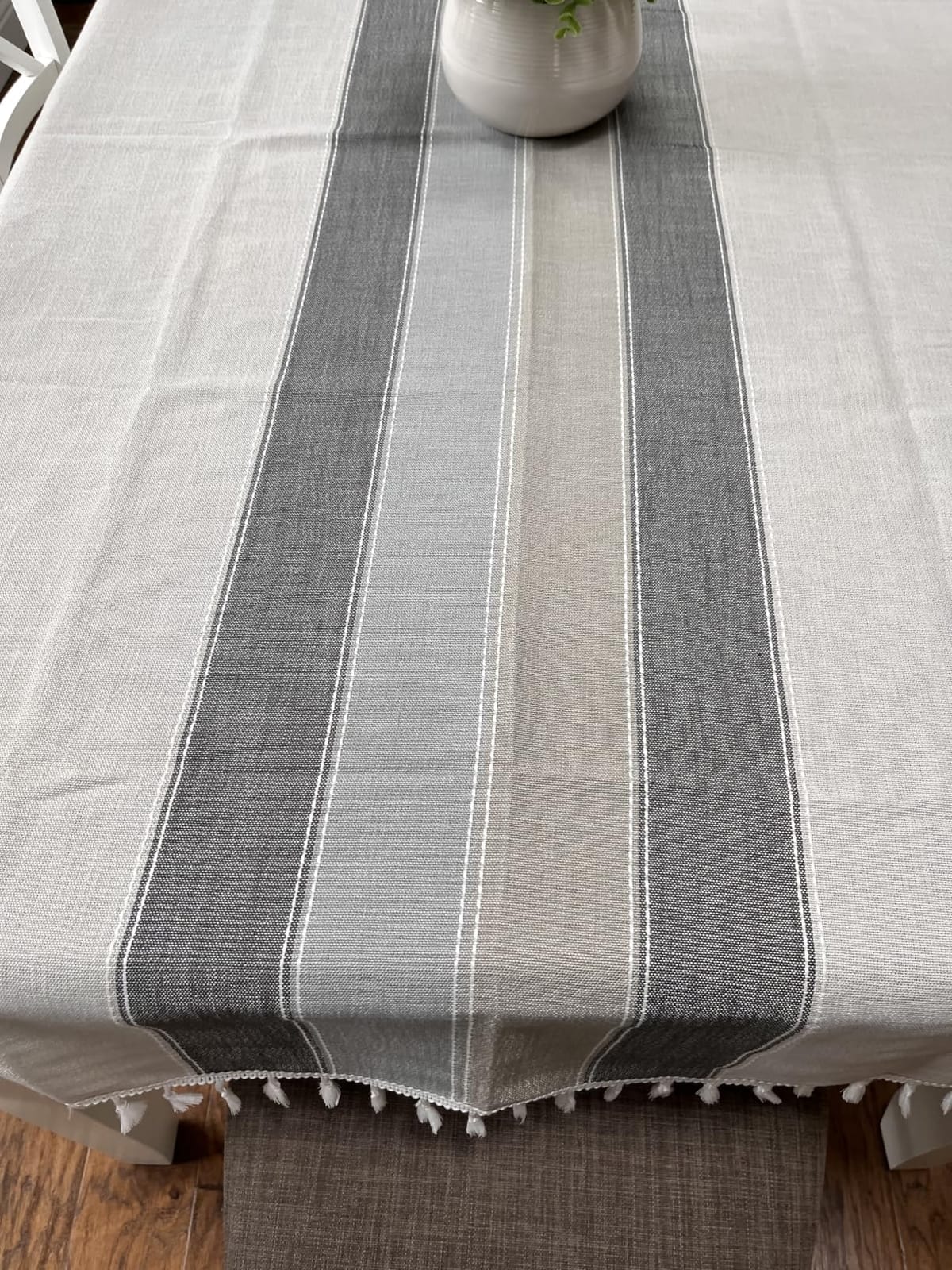 Laolitou Rustic Tablecloth Cotton Linen Waterproof Farmhouse Tablecloth Burlap Table Cloths for Kitchen Dining Cloth Table Cloth for Rectangle Tables Coffee Lines Rectangle,55''x70'',4-6 Seats customer photo 1