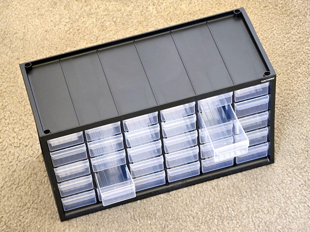 CRAFTSMAN Storage Organizer, 30 Small Drawer Modular Storage System, Easily Stackable, Plastic, Black, White (CMST40730) customer photo 1