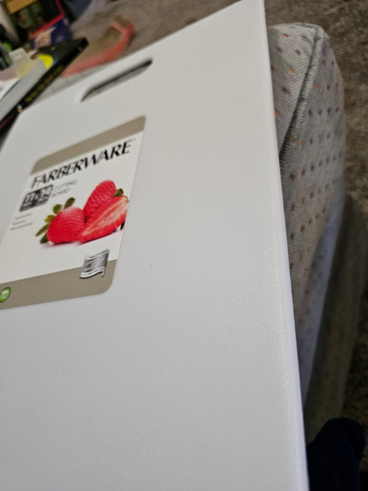 Farberware 15 x 20 Inch Extra Large Plastic Cutting Board, White customer photo 2