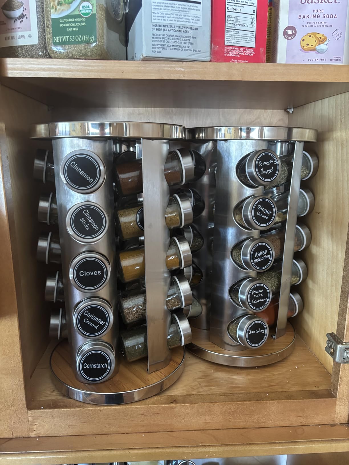 Revolving Spice Rack Set with 20 Spice Jars, Kitchen Spice Tower Organizer for Countertop or Cabinet -- Carousel Storage Includes 386 Spice Labels -- Desktop Rotating Seasoning Organizer customer photo 1