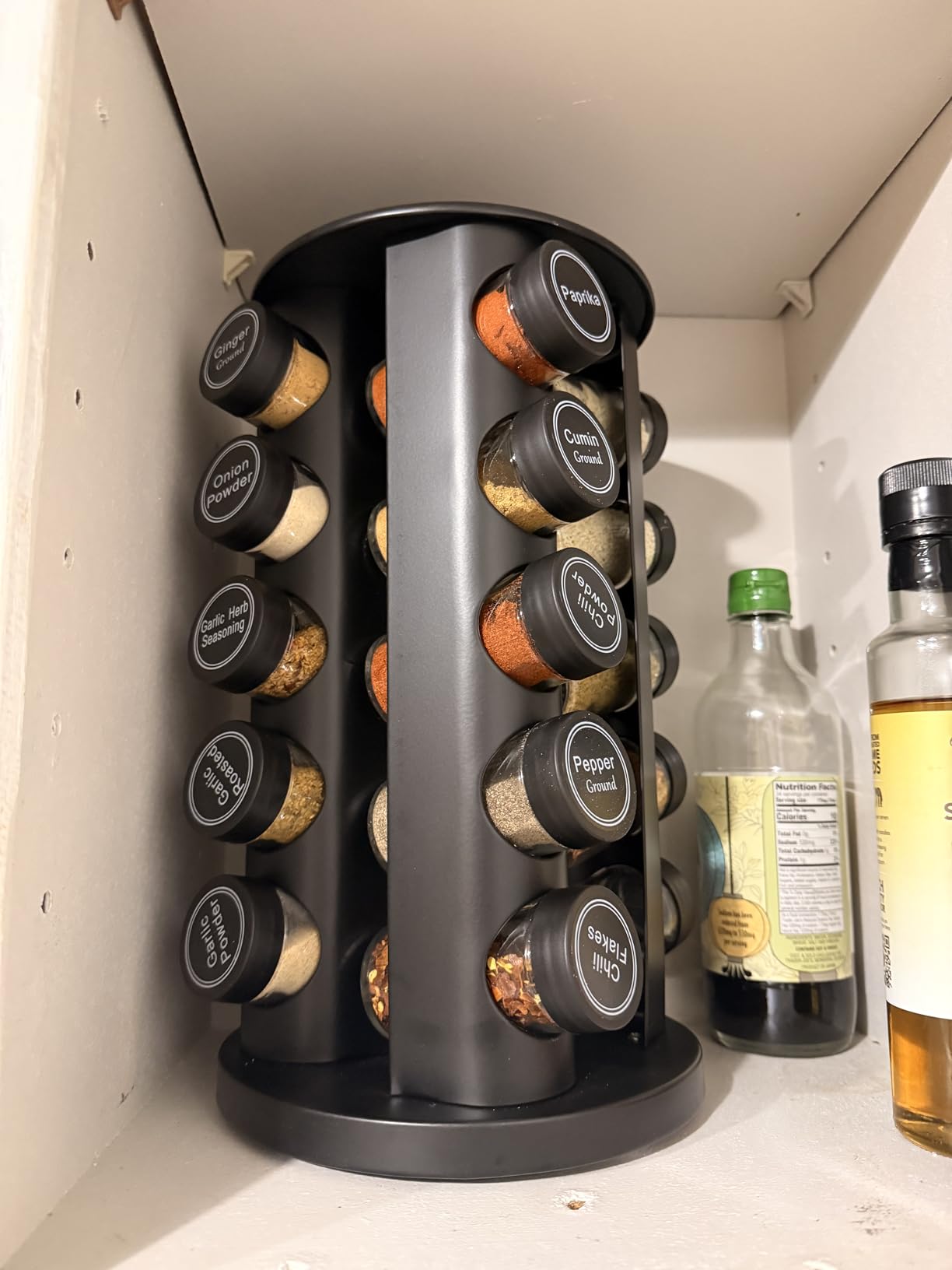 Revolving Spice Rack Set with 20 Spice Jars, Kitchen Spice Tower Organizer for Countertop or Cabinet -- Carousel Storage Includes 386 Spice Labels -- Desktop Rotating Seasoning Organizer customer photo 2