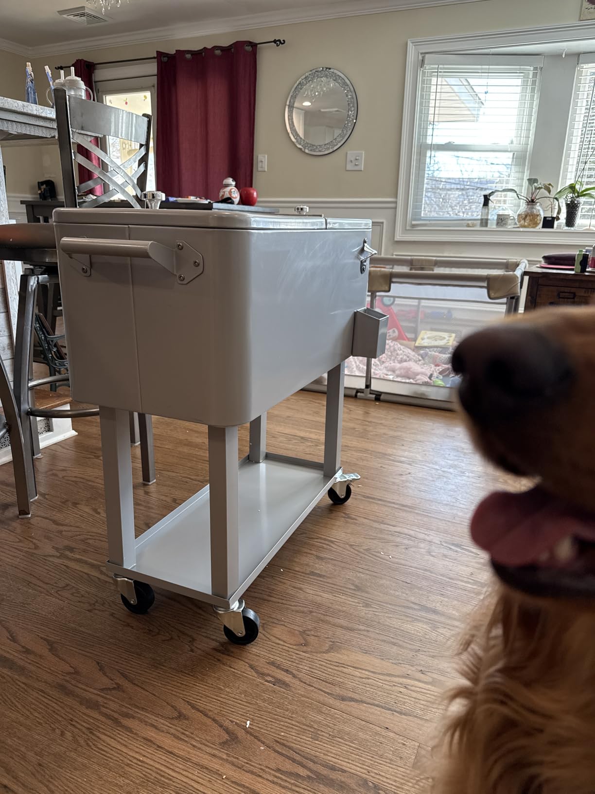 80 Qt Rolling Ice Chest Cooler Cart, Stand Up Cooler Trolley customer photo 1
