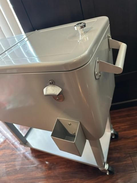 80 Qt Rolling Ice Chest Cooler Cart, Stand Up Cooler Trolley customer photo 2