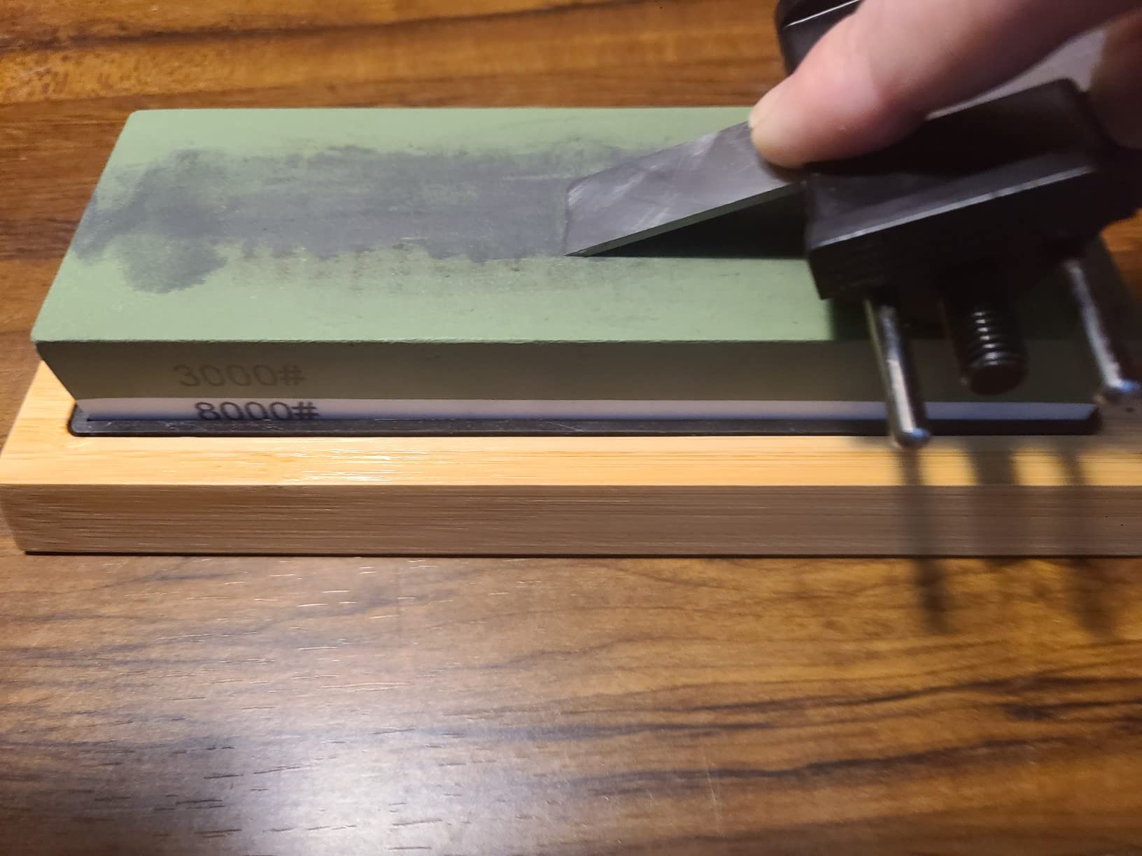 Whetstone Knife Sharpening Stone Set, Double-Sided Grit 400/1000 3000/8000 customer photo 2