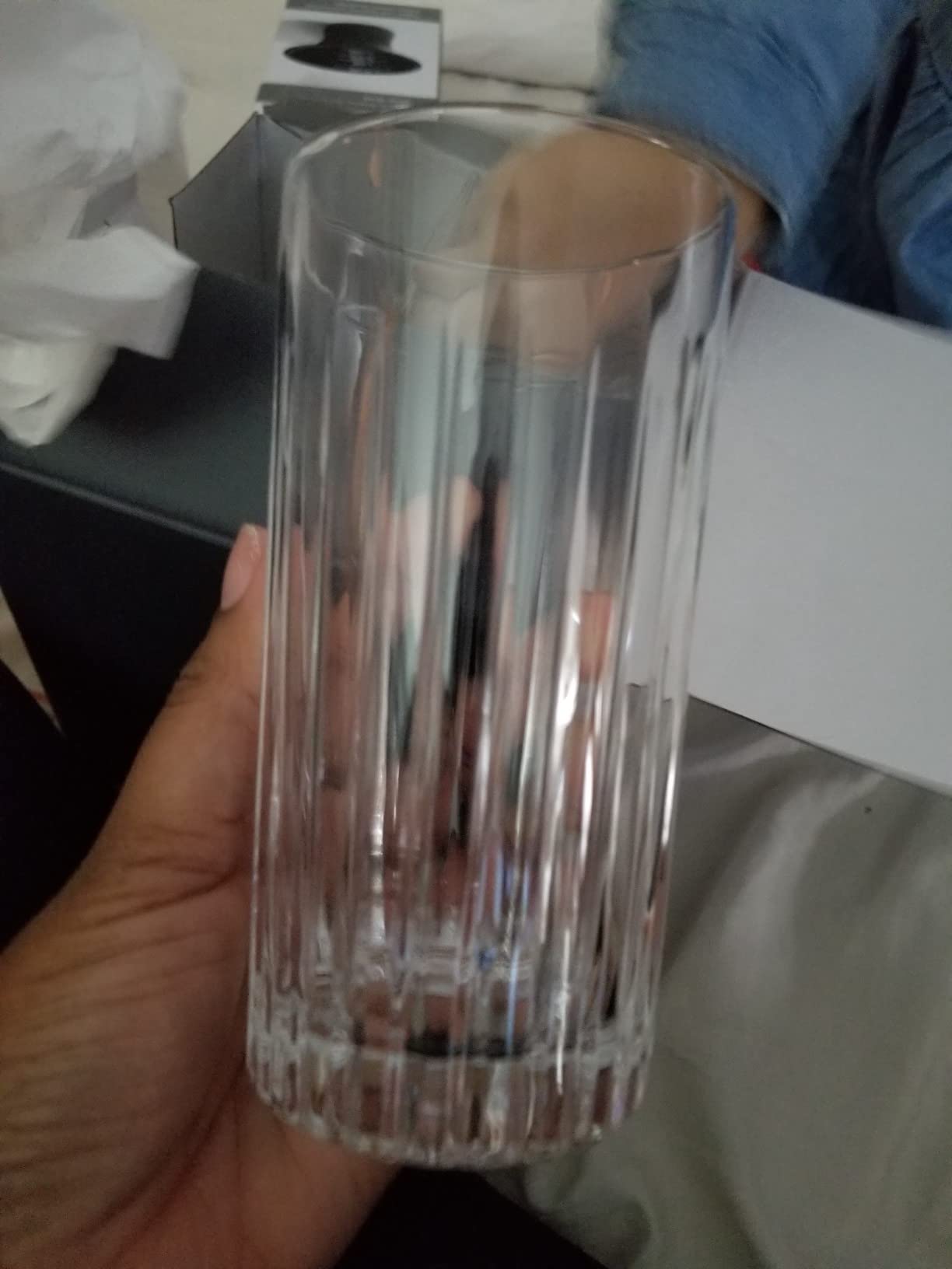 Viski Reserve Milo Crystal Highball Glasses - European Crafted Collins Glasses Set of 4-14oz Cocktail Glass for Wedding or Anniversary and Special Occasions Gift Ideas customer photo 1