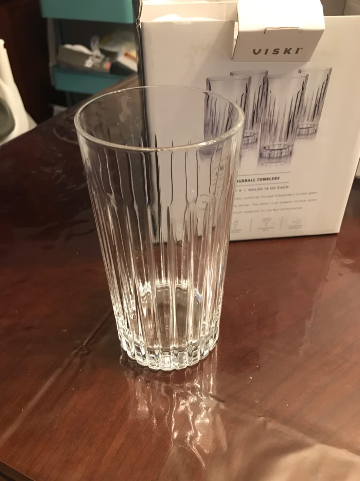 Viski Reserve Milo Crystal Highball Glasses - European Crafted Collins Glasses Set of 4-14oz Cocktail Glass for Wedding or Anniversary and Special Occasions Gift Ideas customer photo 2