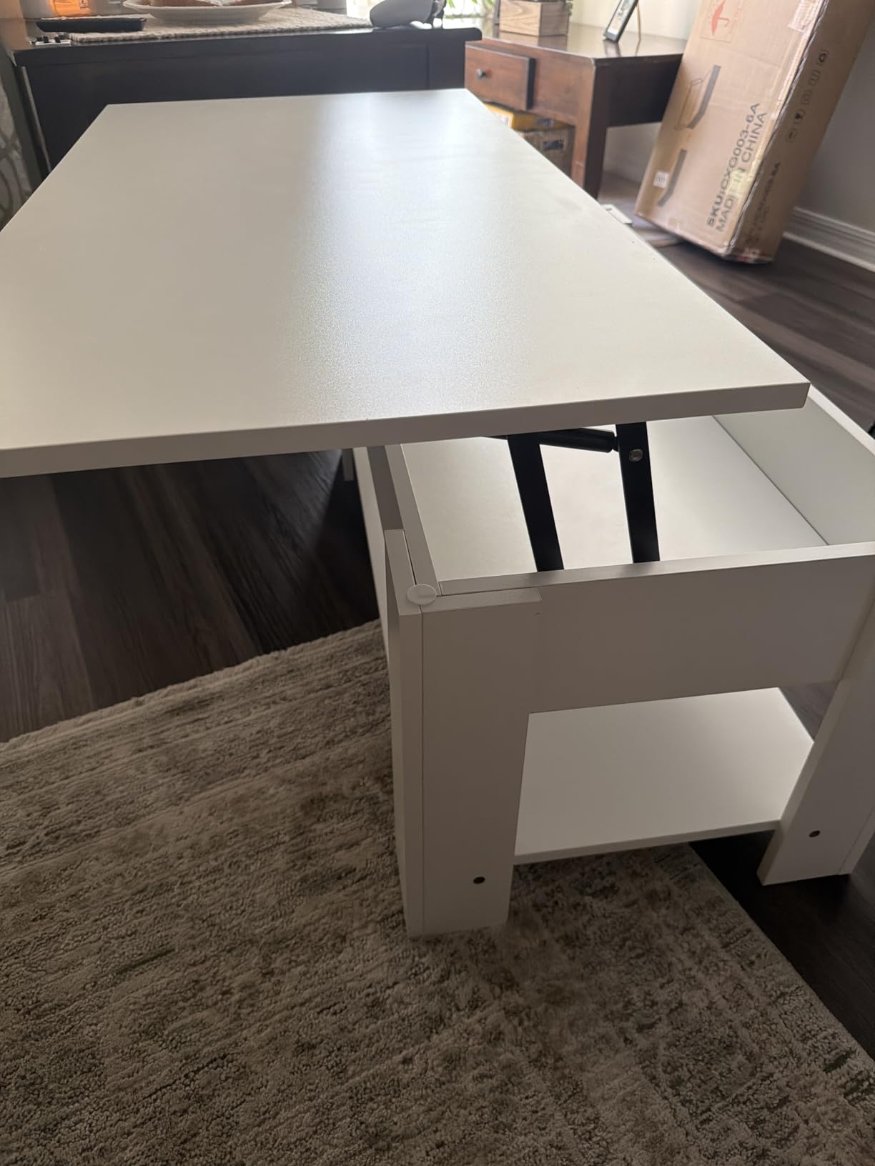 Yaheetech Lift Top Coffee Table with Hidden Storage & Lower Shelf, 38.6