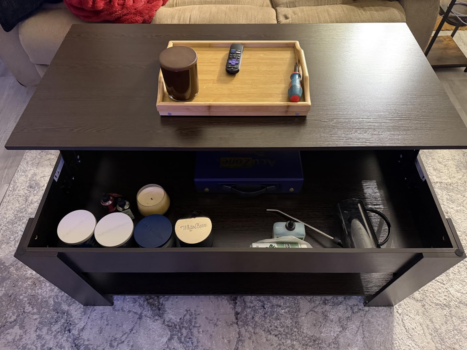 Yaheetech Lift Top Coffee Table with Hidden Storage & Lower Shelf, 38.6