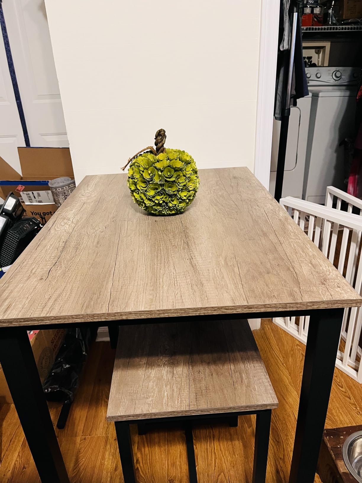 Yaheetech Small Dining Table Set for 4, Space Saving Table and Chairs, Gray customer photo 1