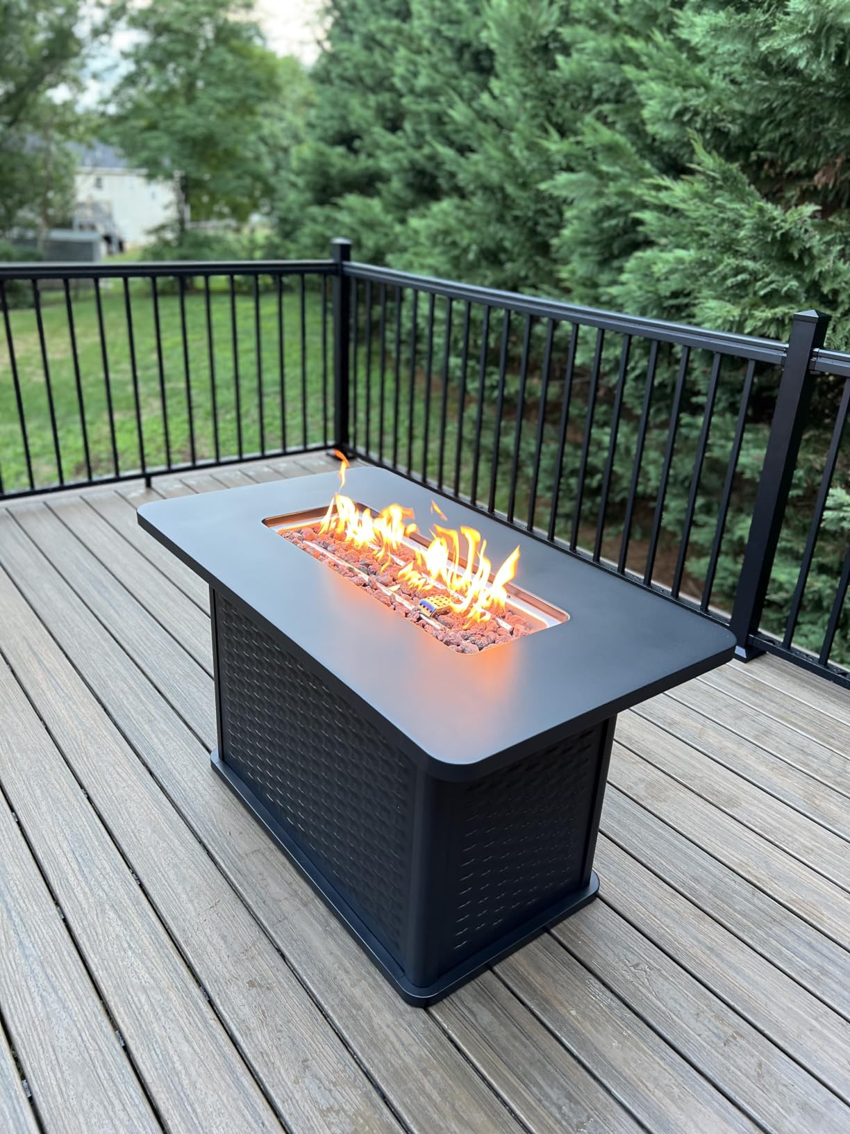 Ciays 32 Inch Propane Fire Pit, CSA-Listed Outdoor Gas Fire Pits 50,000 BTU Steel Fire Pit Table with Lid, Add Warmth and Ambience to Gatherings and Parties On Patio Deck Garden, Black,CIFPT4B customer photo 1