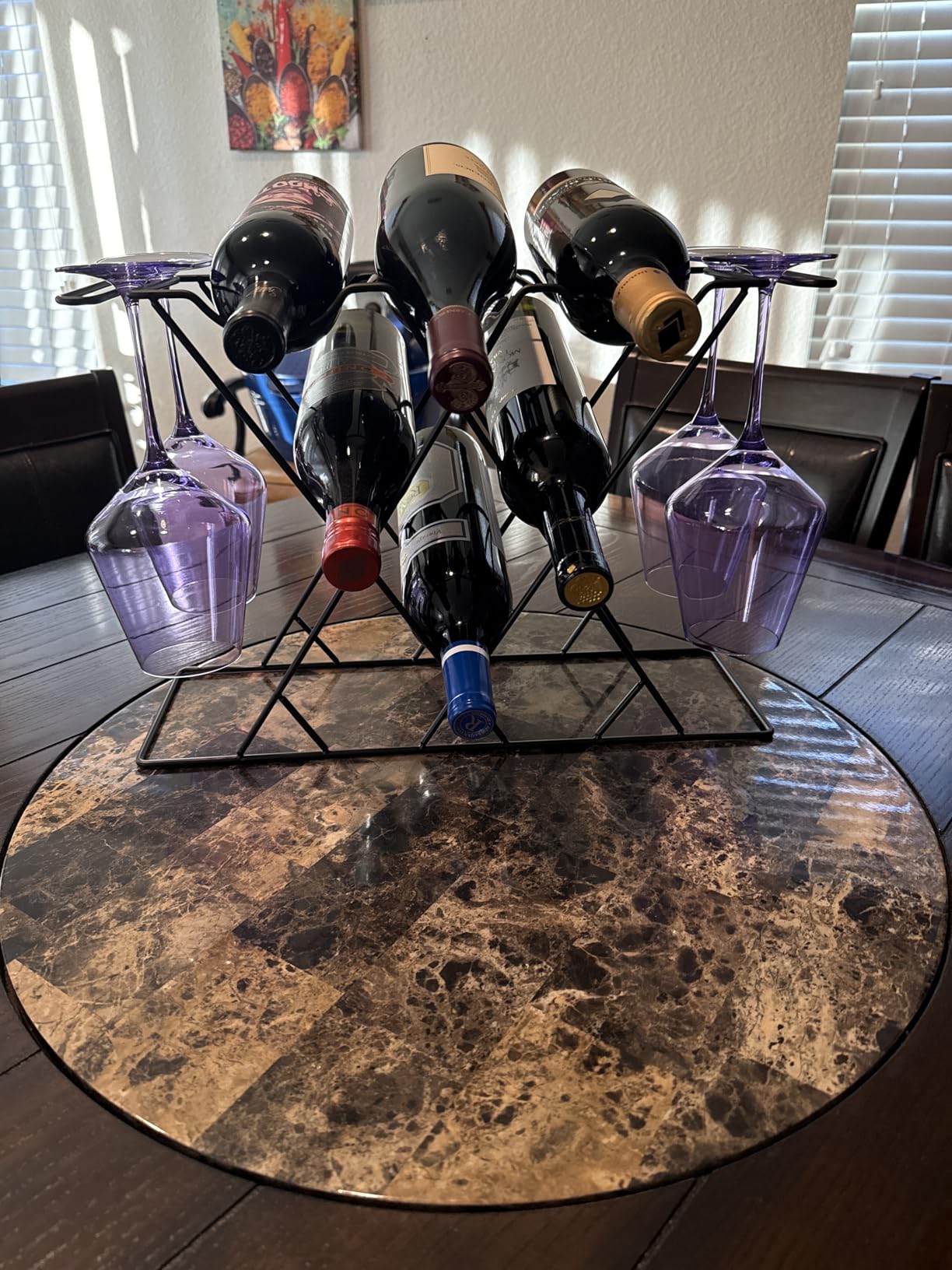 Gusto Nostro Countertop Wine Rack - 14 Bottle Freestanding Modern Black Metal Small - 3 Tier Tabletop Wine Holder Stand for Cabinet, Pantry - Wine Racks Countertop - No Assembly Required customer photo 1