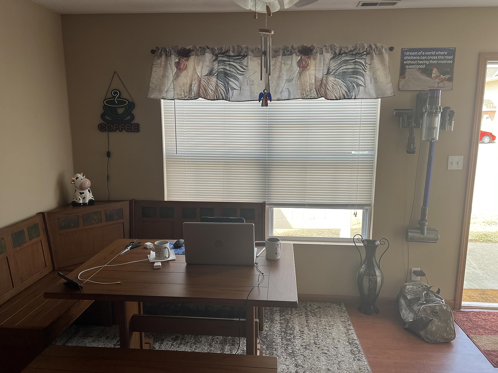 Pemberly Row Farmhouse Wood Kitchen Corner Breakfast Dining Nook Set with Table, Reversible Bench, and Hidden Storage in Rustic Oak customer photo 1