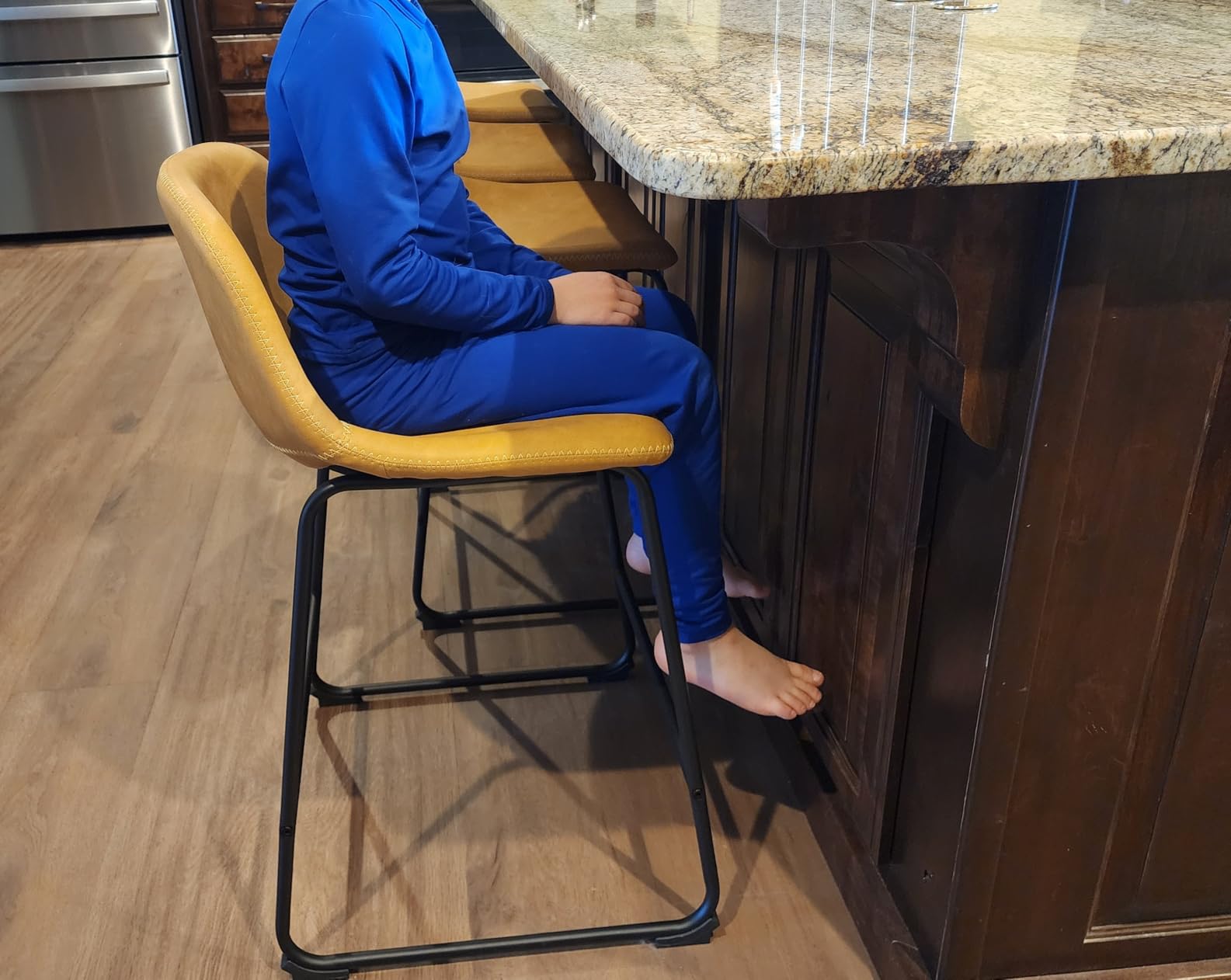 TAVR 24 inch Counter Height Stools Set of 2, Hold up to 500 lbs, Brown customer photo 2